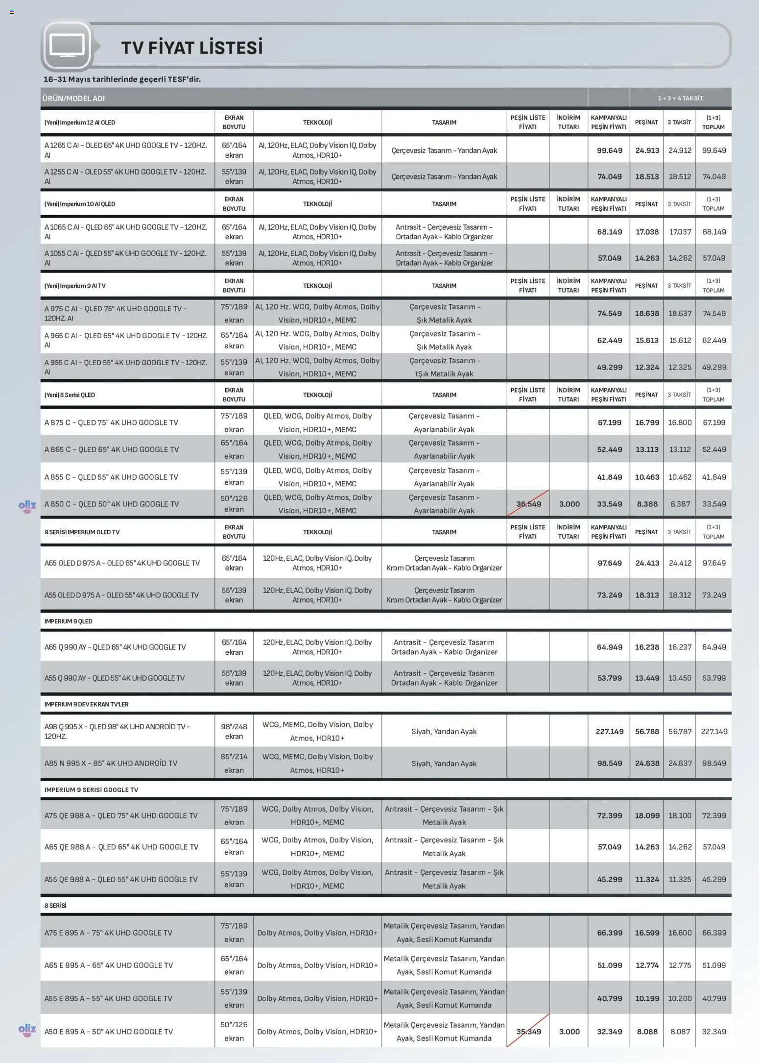 Arçelik Katalog - 16.05.2026 tarihinden itibaren geçerlidir | Sayfa: 90