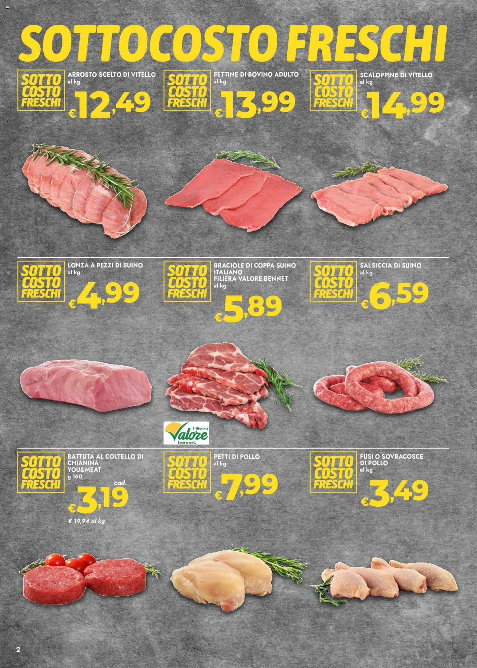 Volantino bennet del 27/08/2026 | Pagina: 2 | Prodotti: Bovino, Arrosto, Pollo, Suino