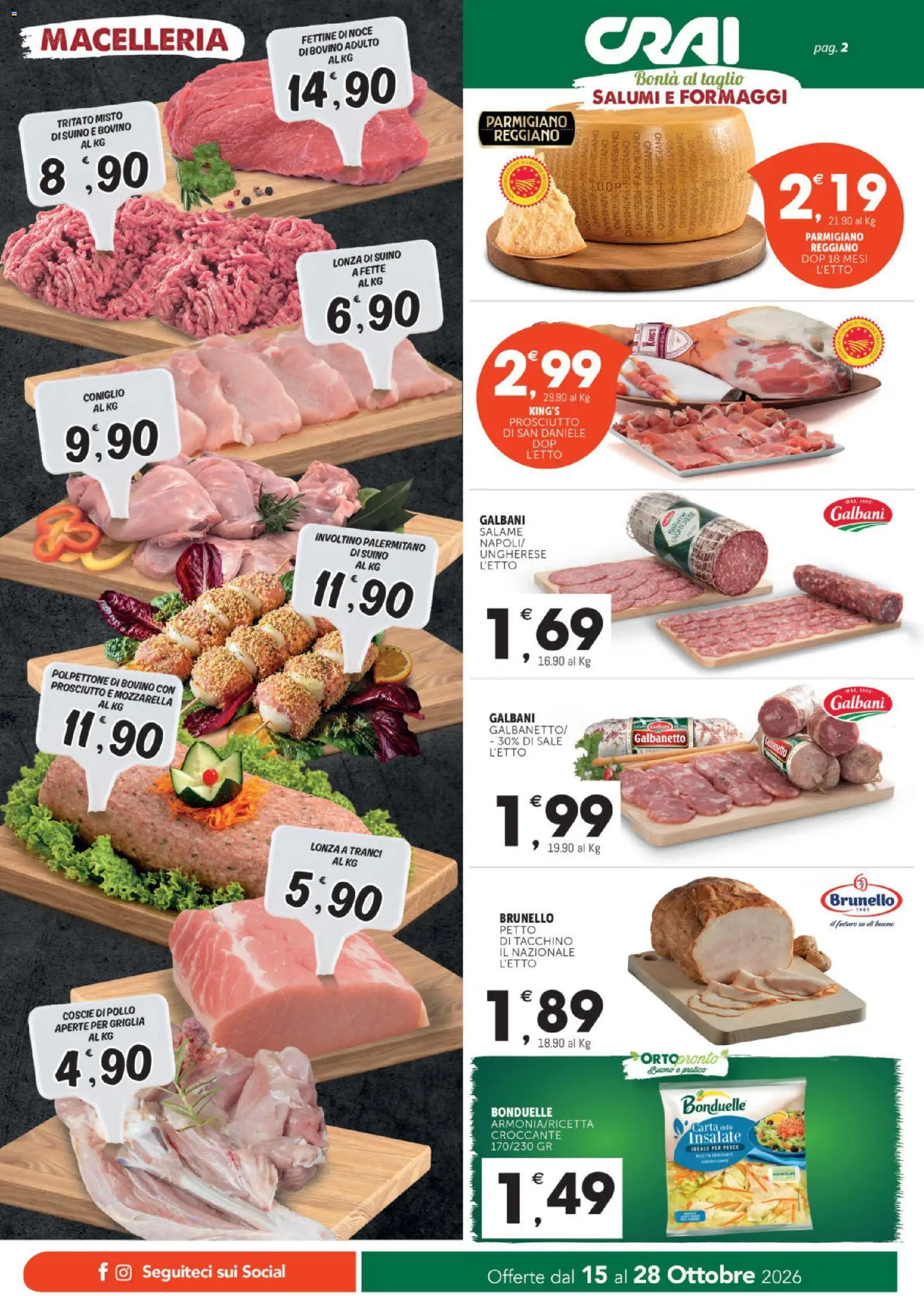 Volantino CRAI del 15/10/2026 | Pagina: 2 | Prodotti: Suino, Tacchino, Prosciutto, Griglia