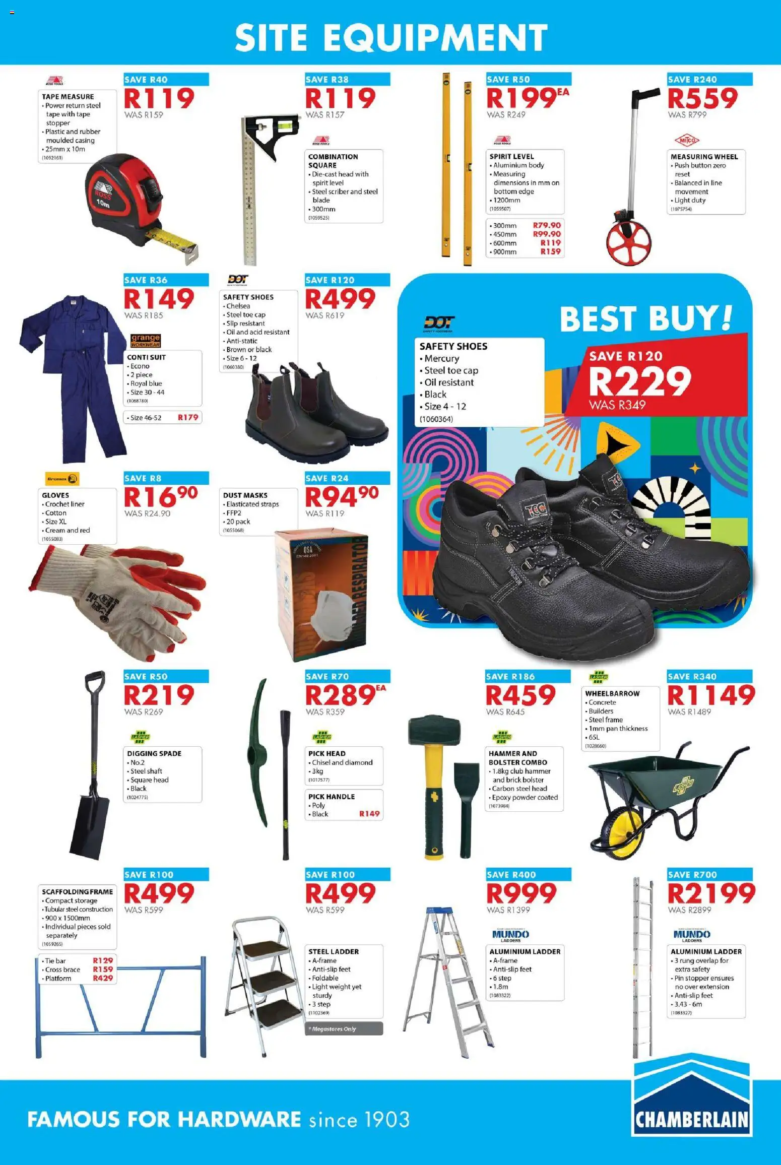 New Chamberlain catalogue – valid from 21.05.2026 | Page: 23 | Products: Agua con gas, Light, Tape measure, Wheelbarrow