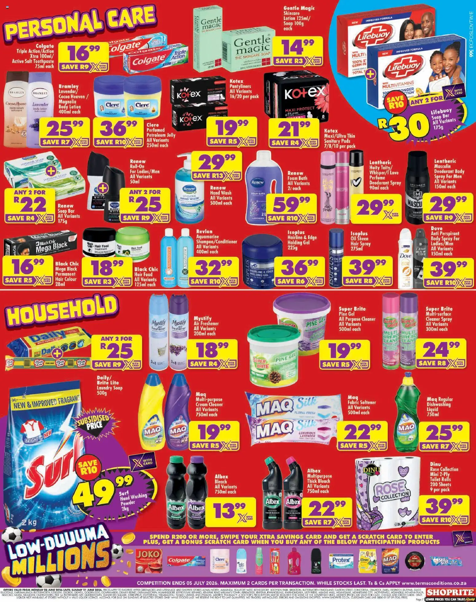 New Shoprite catalogue – valid from 08.06.2026 | Page: 7 | Products: Toilet, Pads, Air freshener, Perfume
