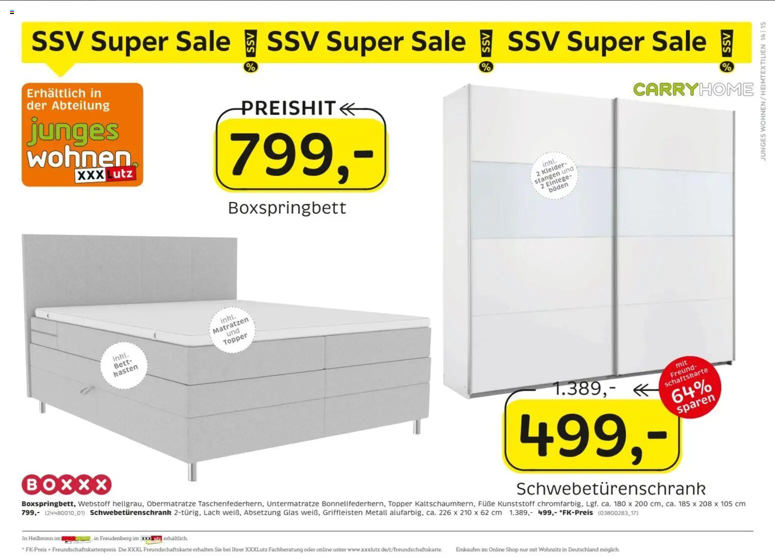 XXXLutz Prospekt – gültig ab 06.06.2026 | Seite: 22 | Produkte: Bett, Schwebetürenschrank, Boxspringbett, Topper