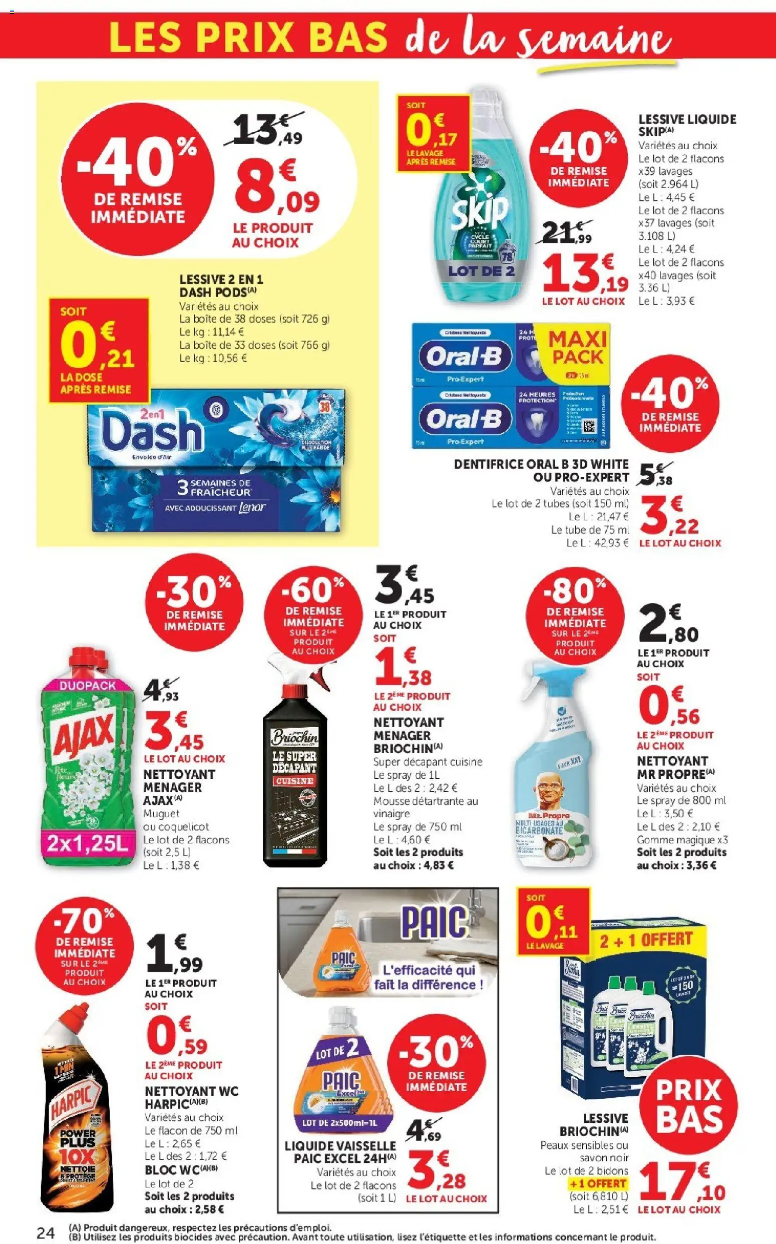 {H1} | Page: 24 | Produits: Adoucissant Lenor, Lessive Liquide, Adoucissant, Skip