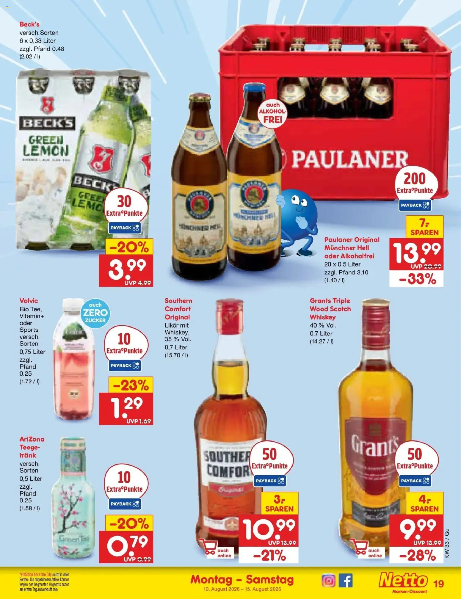Netto Marken-Discount Prospekt Augustusburg (ab 10.08.2026) » Angebote | Seite: 25 | Produkte: Likör, Alkohol, Volvic, Whiskey