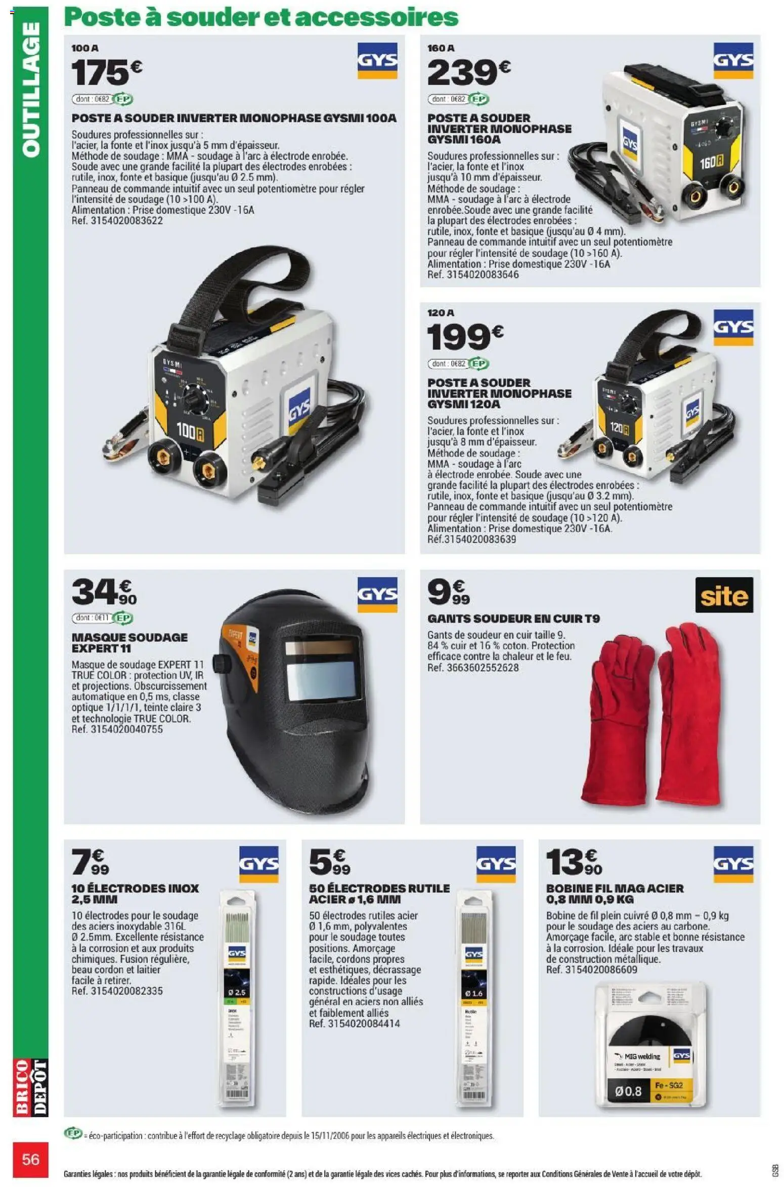 {H1} | Page: 56 | Produits: Poste à souder inverter, Électrodes, Alimentation, Poste à souder