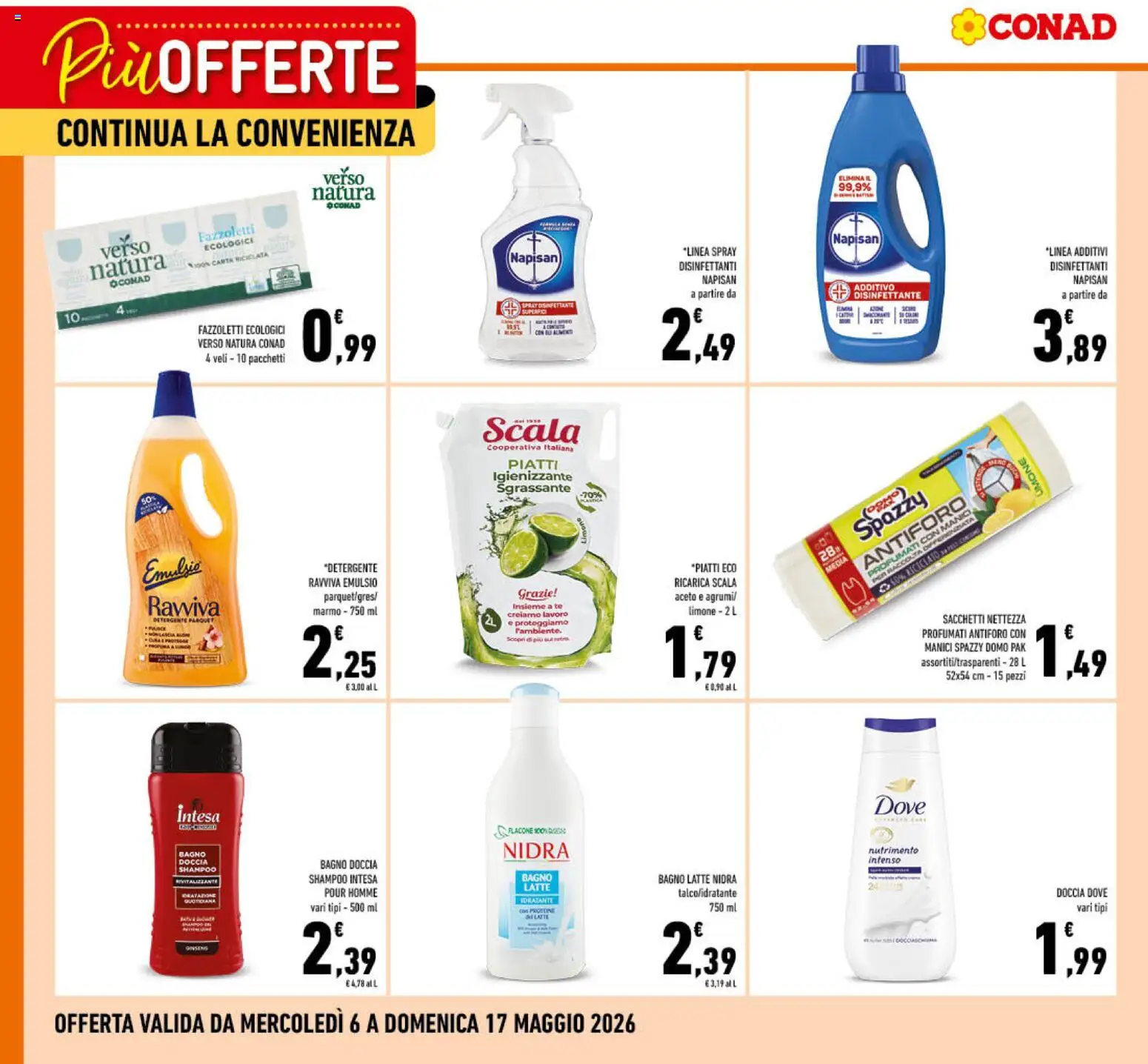Volantino Conad del 06.05.2026 | Pagina: 3 | Prodotti: Shampoo, Detergente, Limone, Aceto