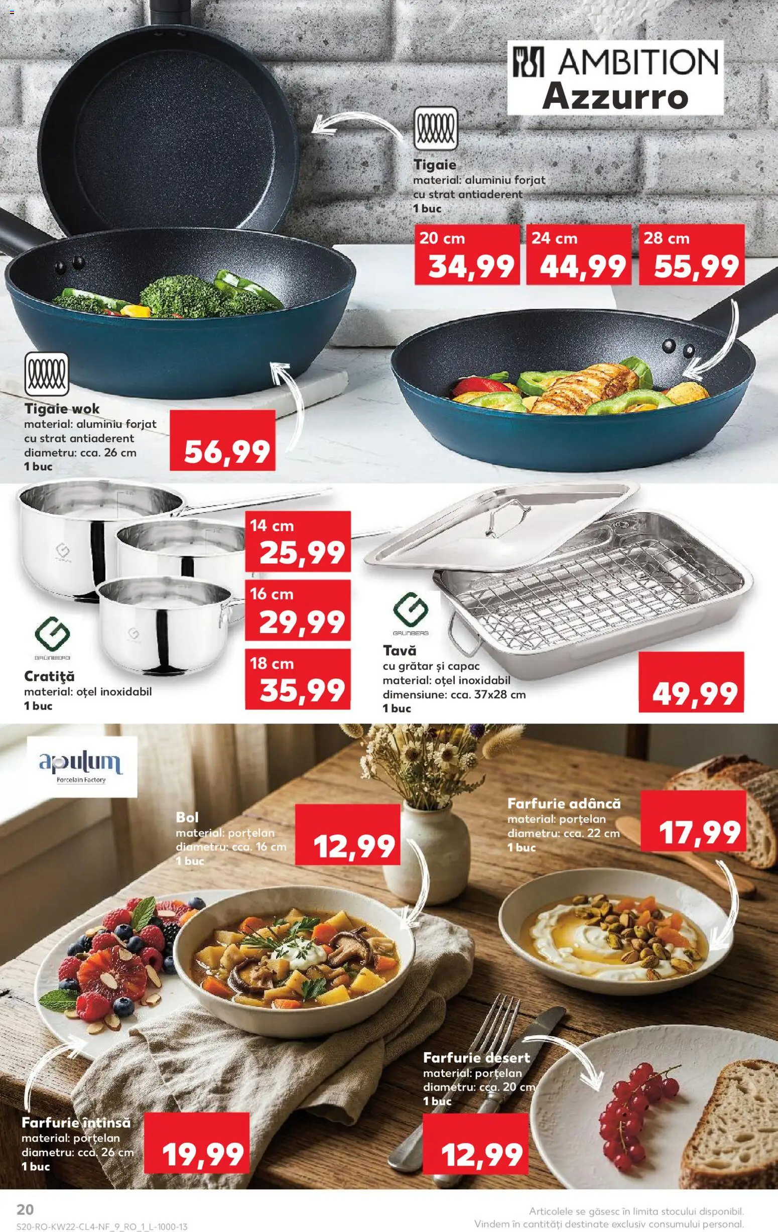 Noul catalog Kaufland – valabil de la 27.05.2026 | Pagină: 20 | Produse: Tigaie, Cratiță, Grătar, Farfurie