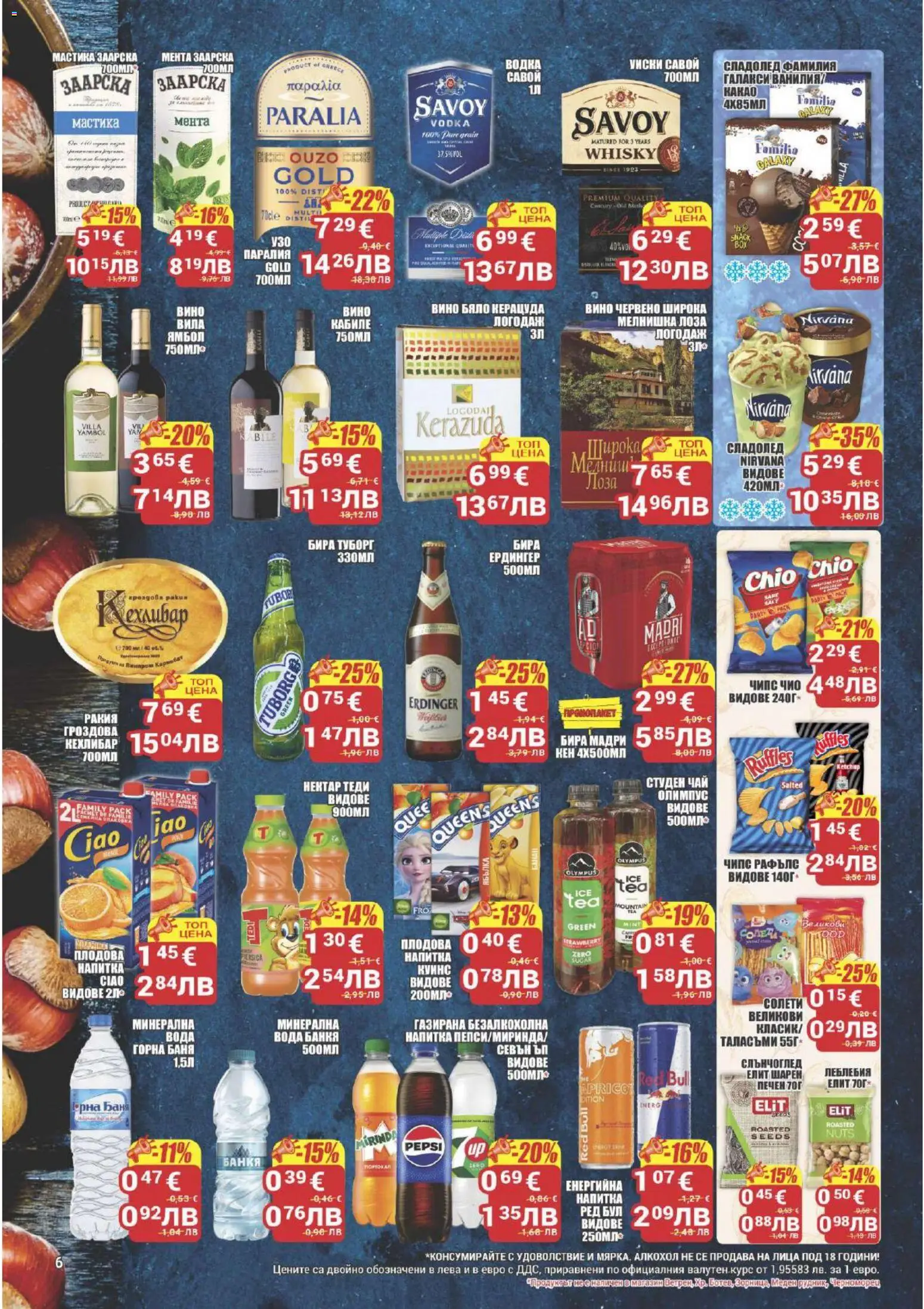 {H1} | Страница: 6 | Продукти: Сладолед, Вино, Баня, Алкохол