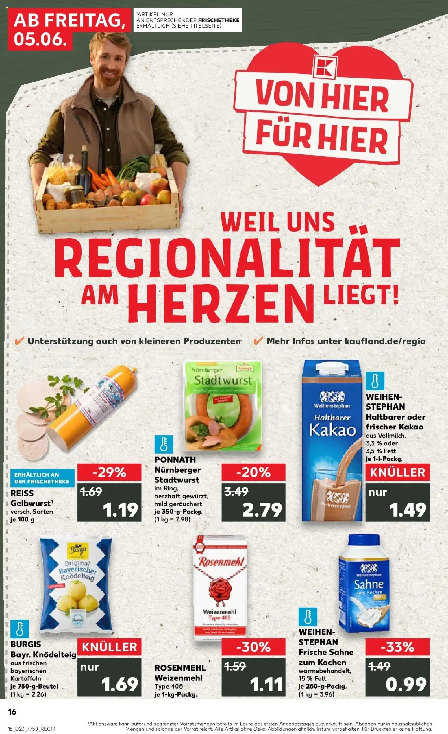 Kaufland Prospekt Burgthann – gültig ab 01.06.2026 | Seite: 23 | Produkte: Weizenmehl, Kartoffeln, Sahne