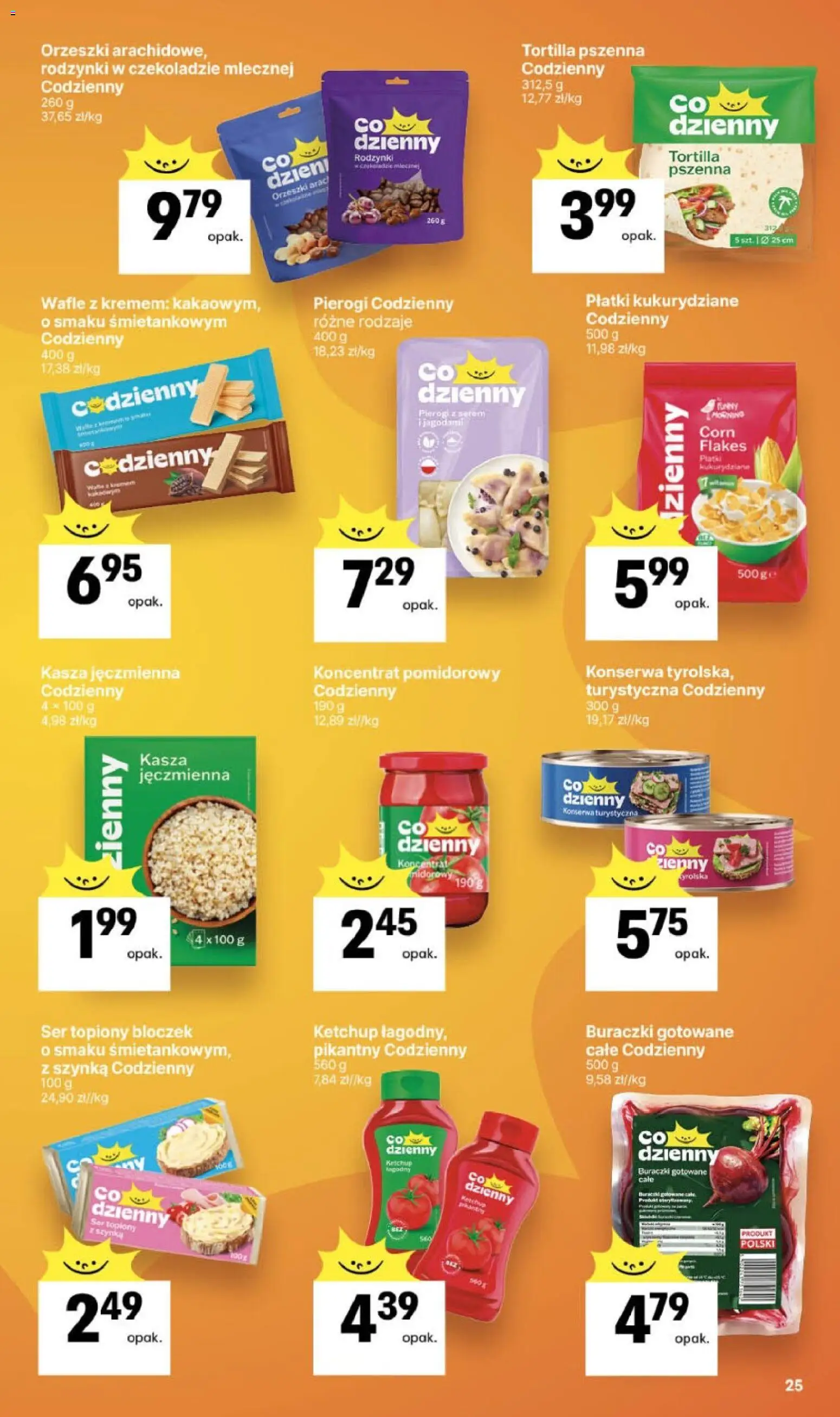Delikatesy Centrum gazetka - Sklepy Własne od 06.08.2026 | Strona: 25 | Produkty: Ser topiony, Pierogi, Ser, Rodzynki w czekoladzie