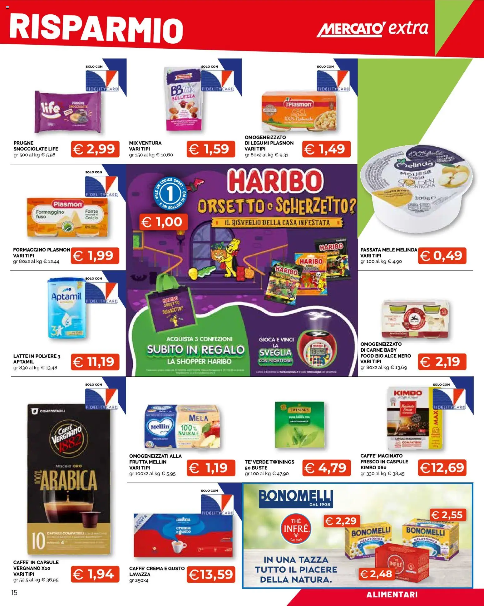 Volantino Mercatò del 22/10/2026 | Pagina: 15 | Prodotti: Legumi, Prugne, Frutta, Lavazza