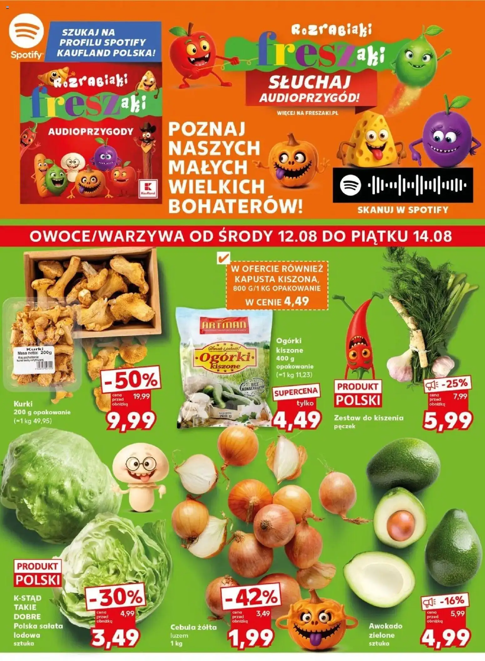 Kaufland gazetka - Super Piątek od 14.08.2026 - od jutra PDF | Strona: 6 | Produkty: Kurki, Salata lodowa, Ogórki kiszone, Ogórki