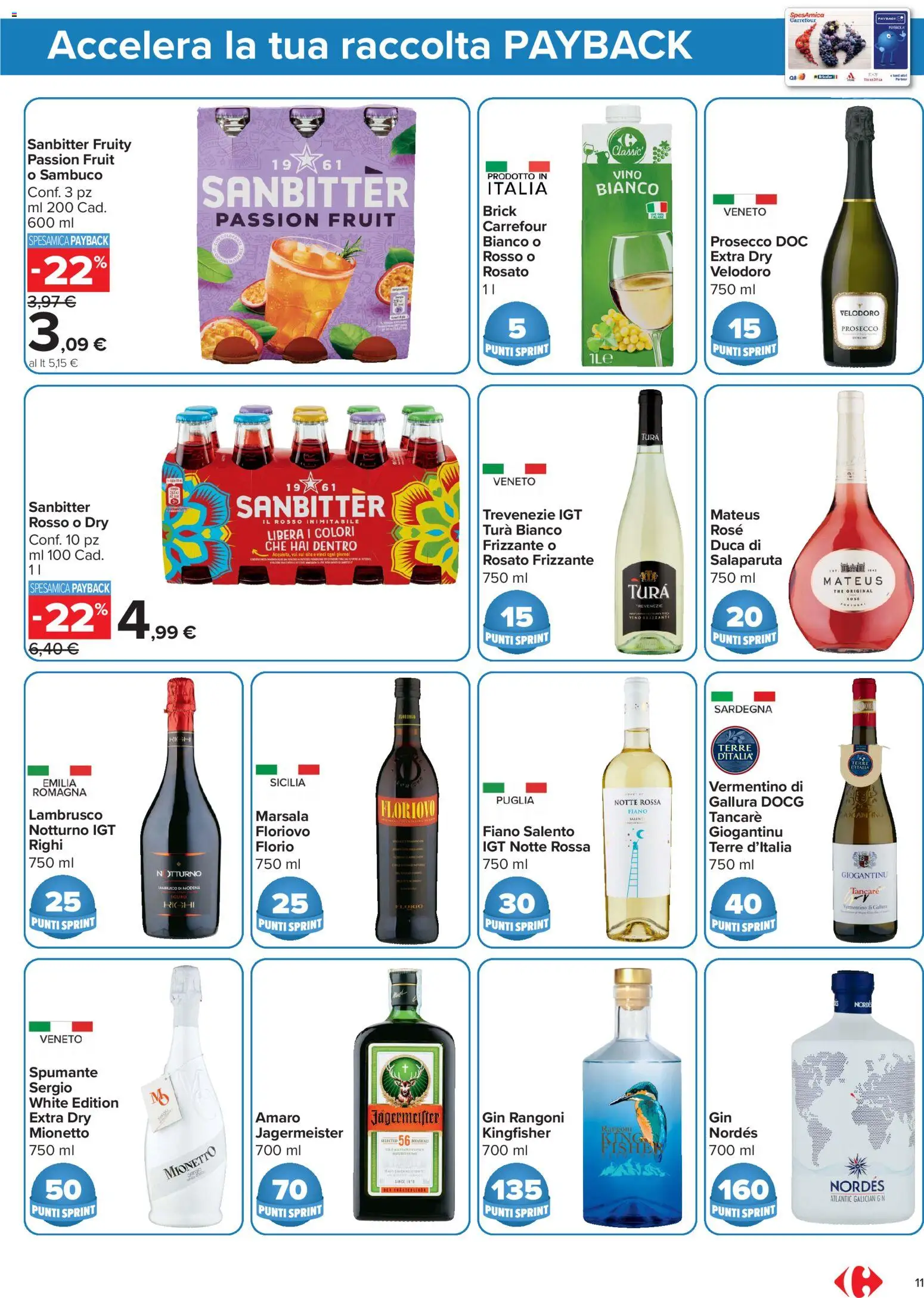 Volantino Carrefour del 16.06.2026 | Pagina: 11 | Prodotti: Gin, Prosecco, The, Amaro