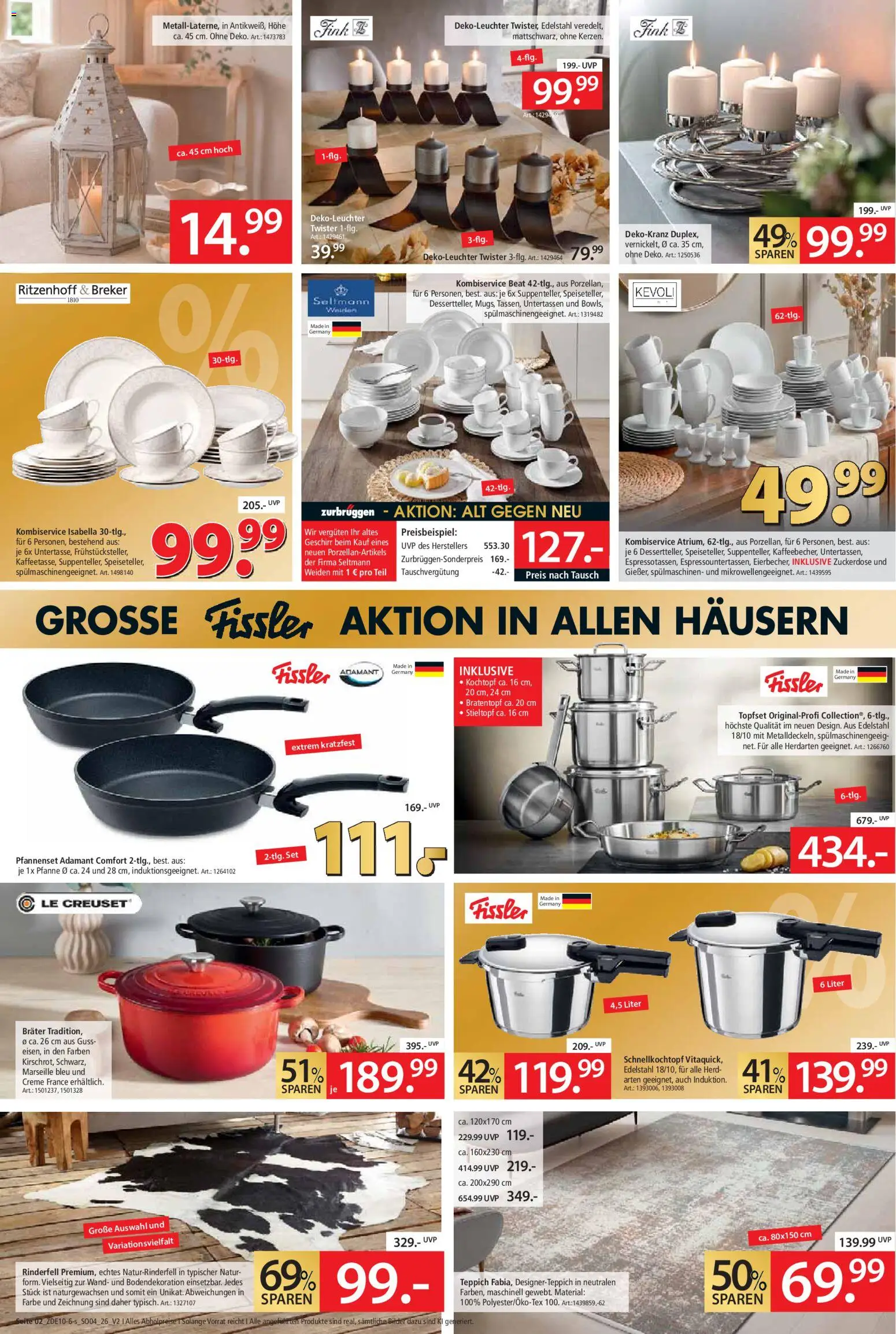 Zurbrüggen Prospekt – gültig ab 31.10.2026 | Seite: 2 | Produkte: Herd, Teppich, Creme, Bilder