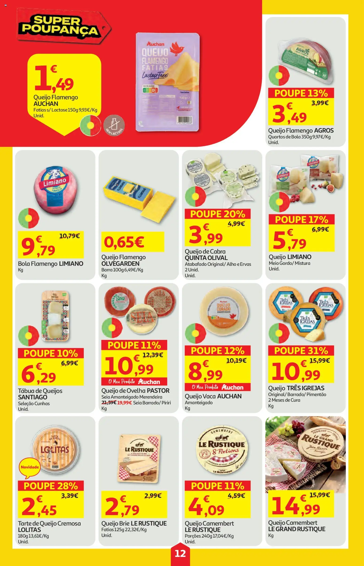 Auchan folheto │ válido de 28.05.2026 | Página: 12 | Produtos: Tábua, Pimentão, Queijo, Tarte