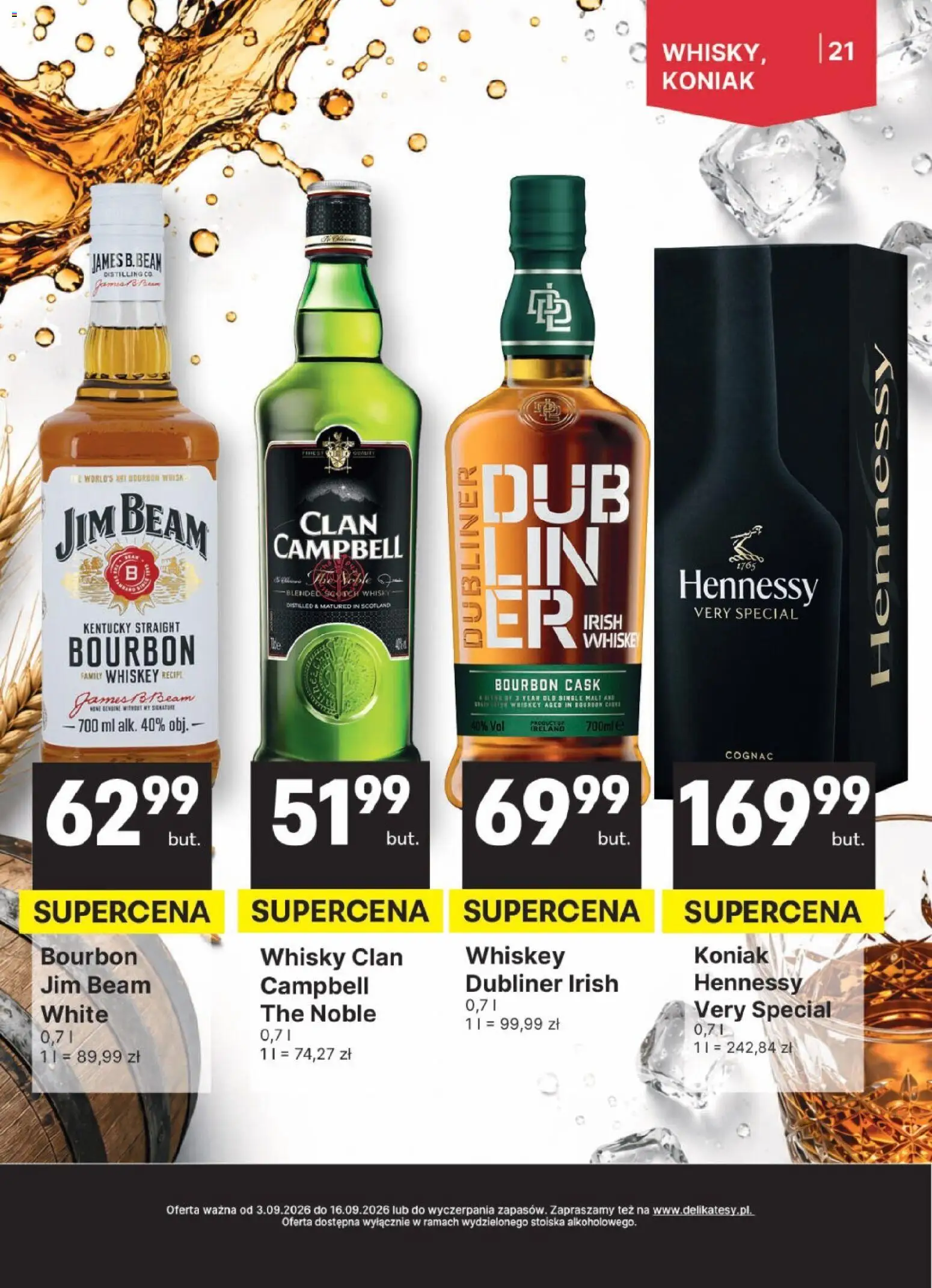 Delikatesy Centrum gazetka - DeliBarek od 03.09.2026 | Strona: 21 | Produkty: Bourbon whisky, Bourbon, Jim Beam, Whisky