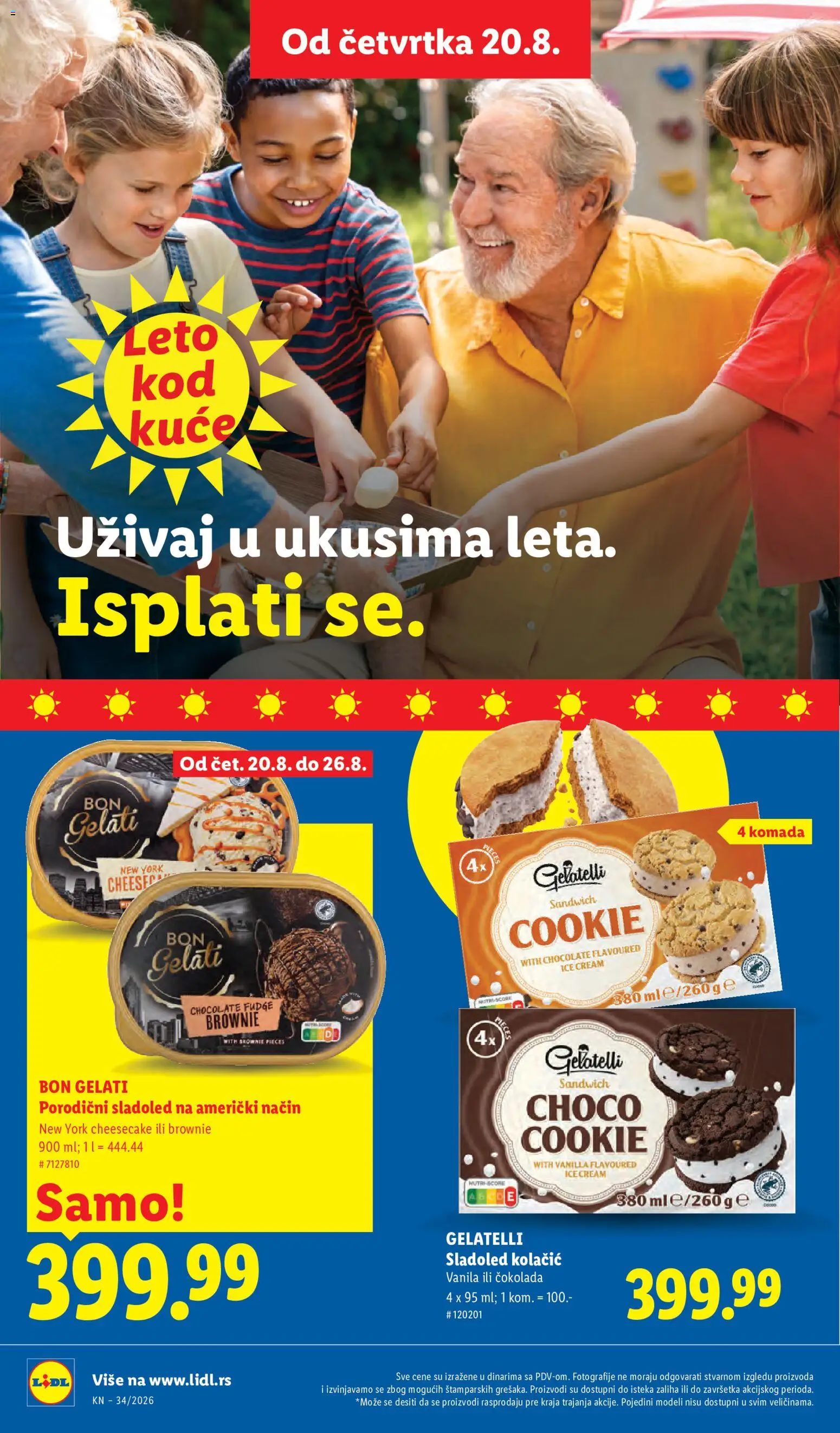 Lidl katalog - važi od 20.08.2026 | Strana: 44 | Proizvode: Sladoled, Vanila, Brownie, Čokolada