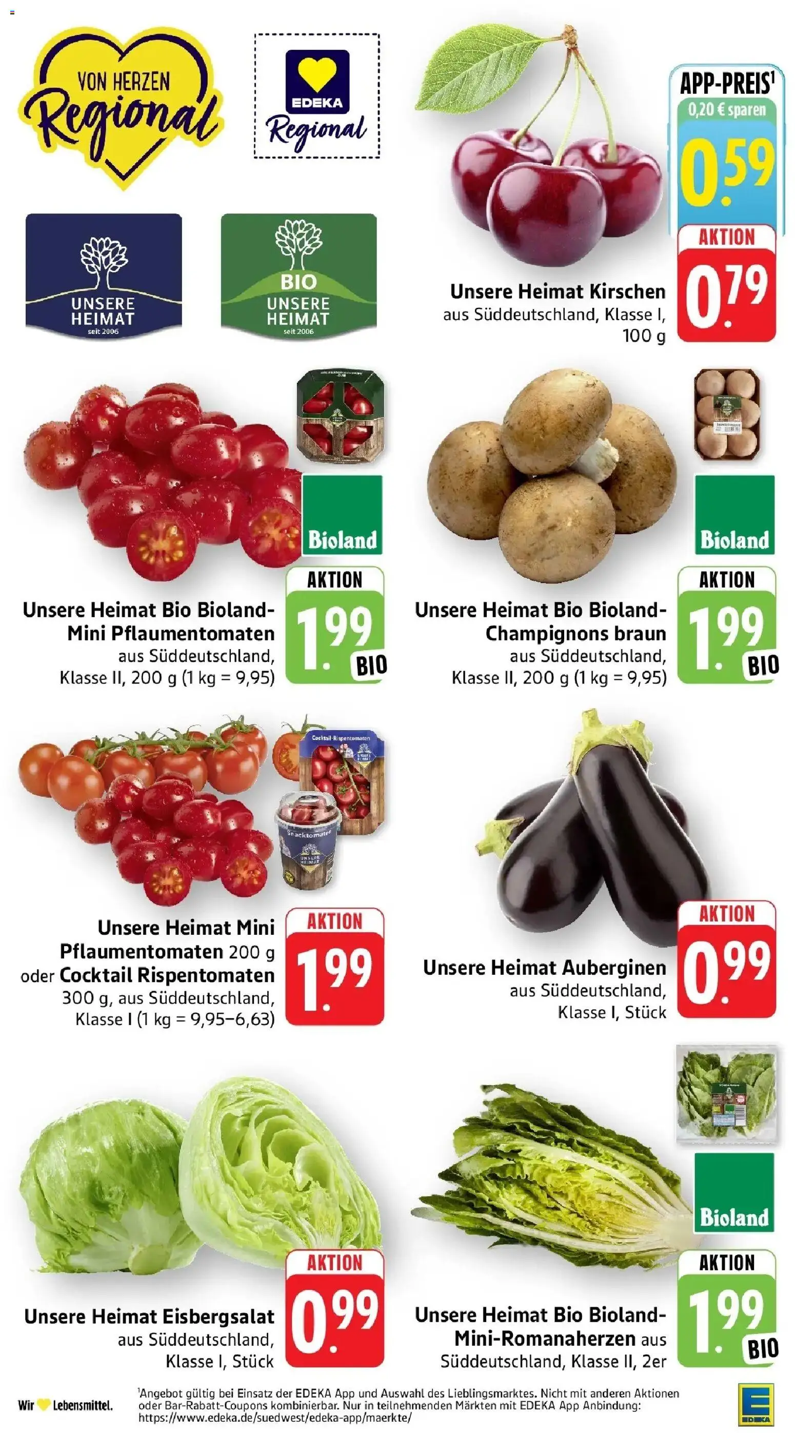 Edeka prospekt Ettenheim – gültig ab 08.06.2026 | Seite: 5 | Produkte: Eisbergsalat, Kirschen, Champignons