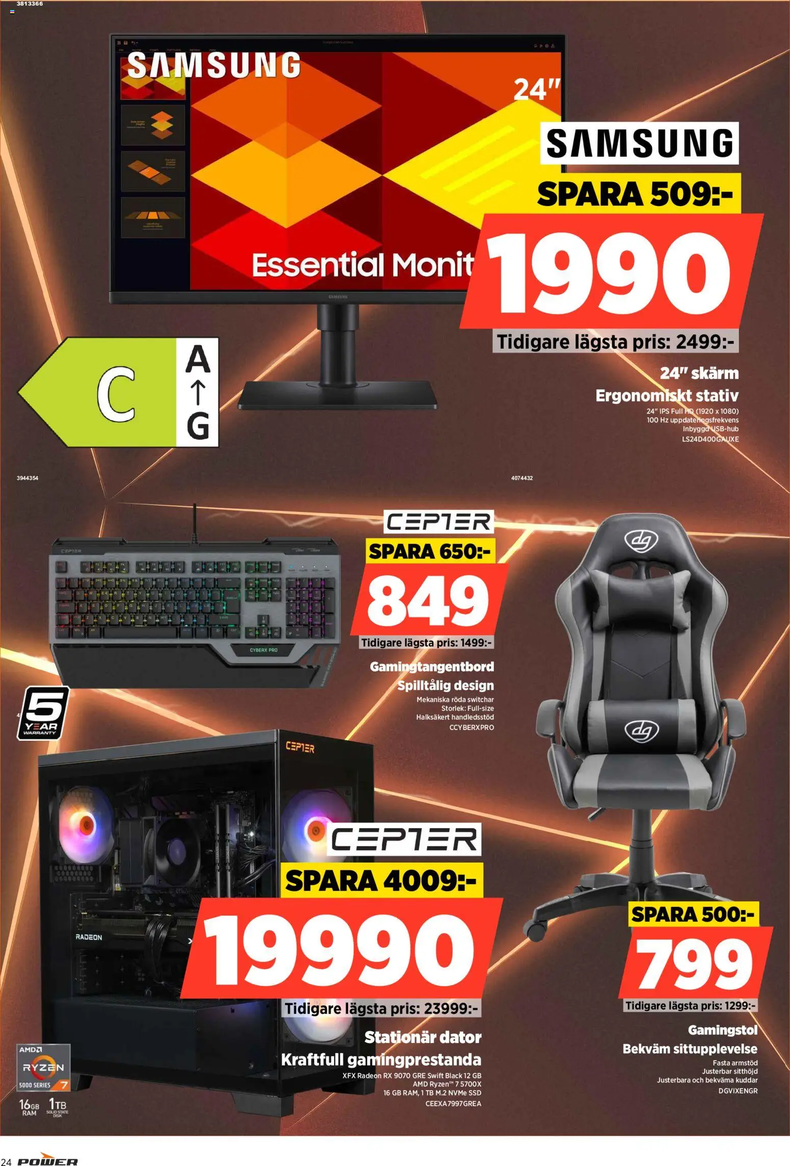 Power reklamblad aktuell från 28/09/2026 | Sida: 24 | Produkter: Gamingstol, Dator