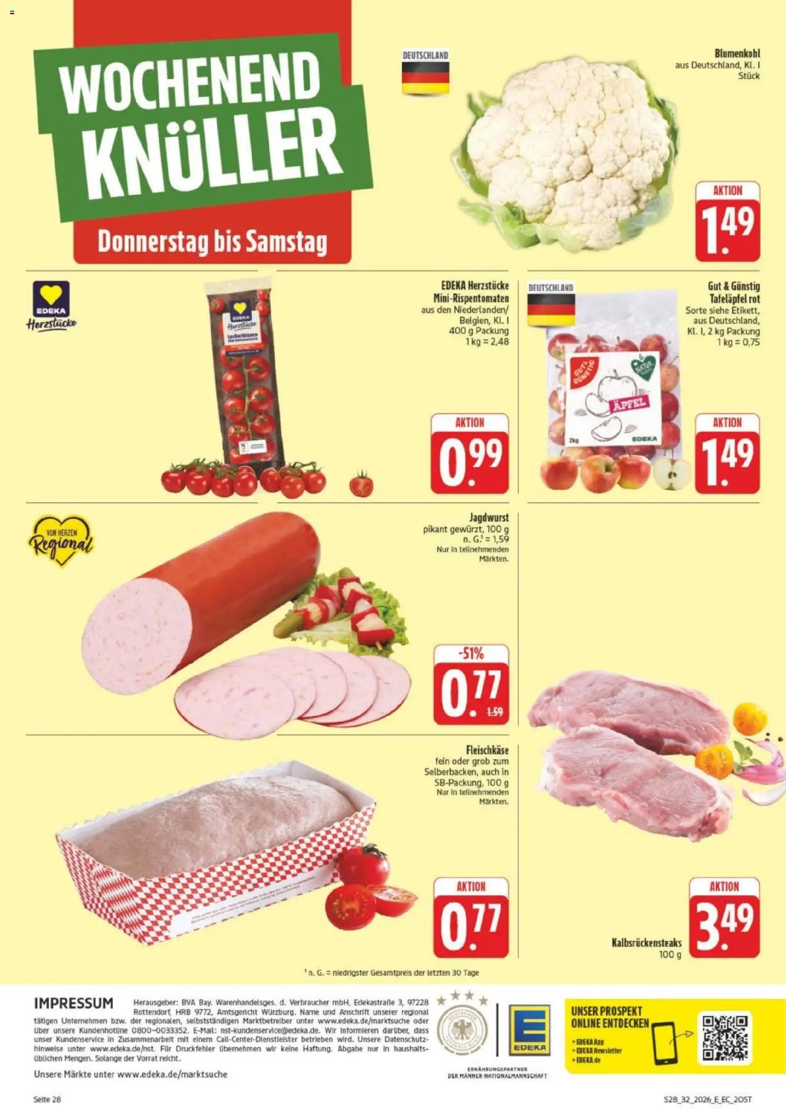 Edeka Prospekt Leipzig – gültig ab 03.08.2026 | Seite: 38 | Produkte: Äpfel, Blumenkohl