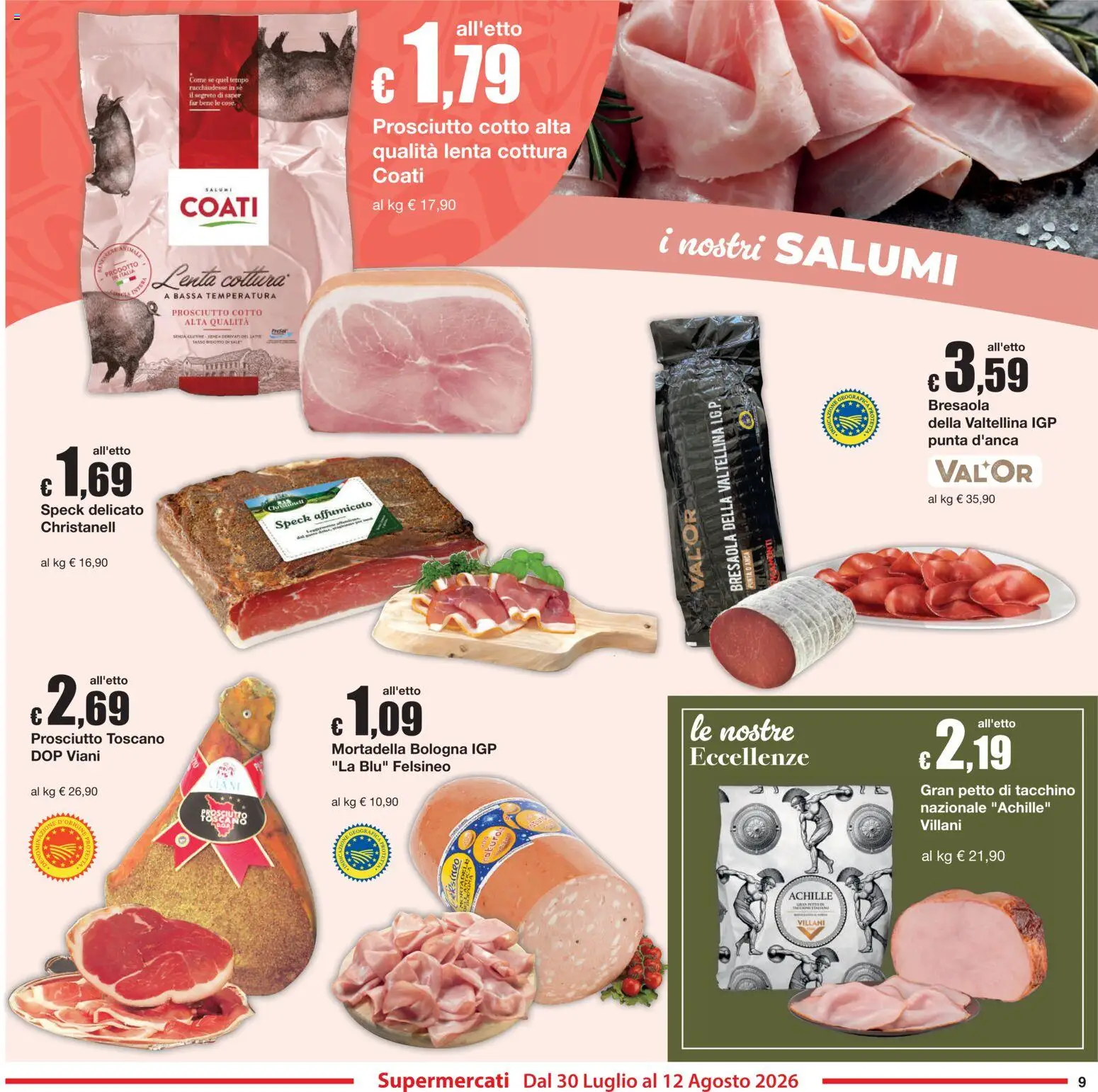Volantino Sì con Te del 30/07/2026 | Pagina: 9 | Prodotti: Speck, Bresaola, Prosciutto, Mortadella