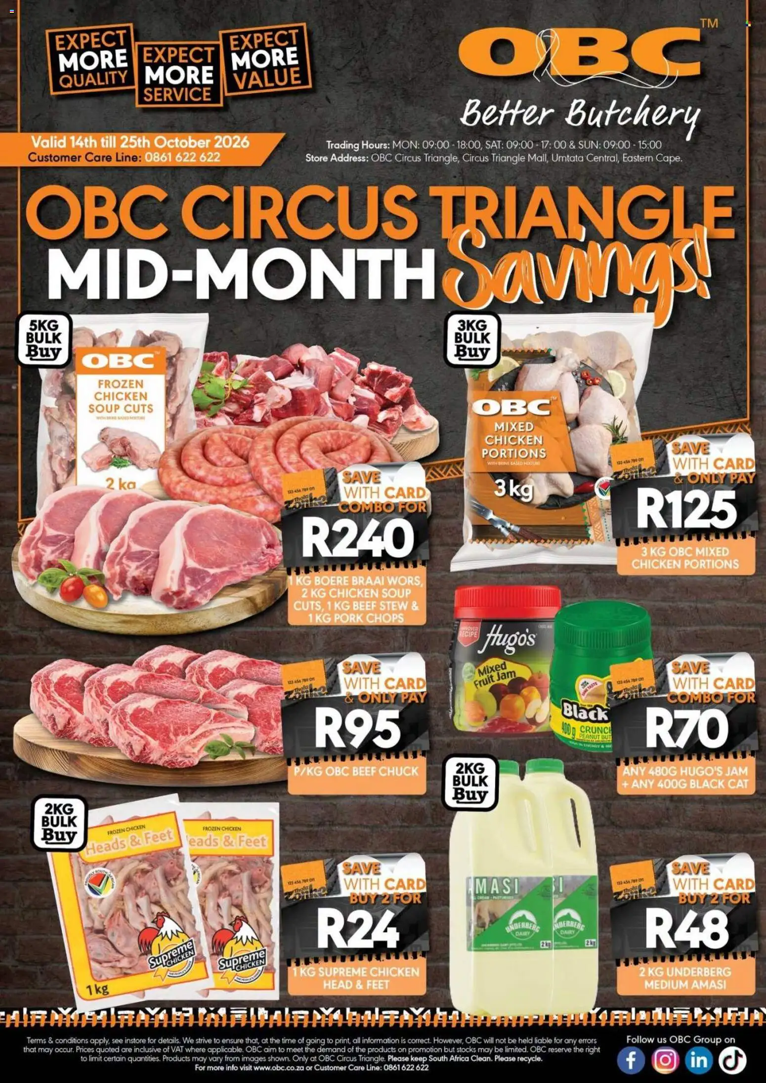 New OBC catalogue – valid from 14/10/2026 | Page: 1 | Products: Frozen chicken, Chicken, Beef, Soup