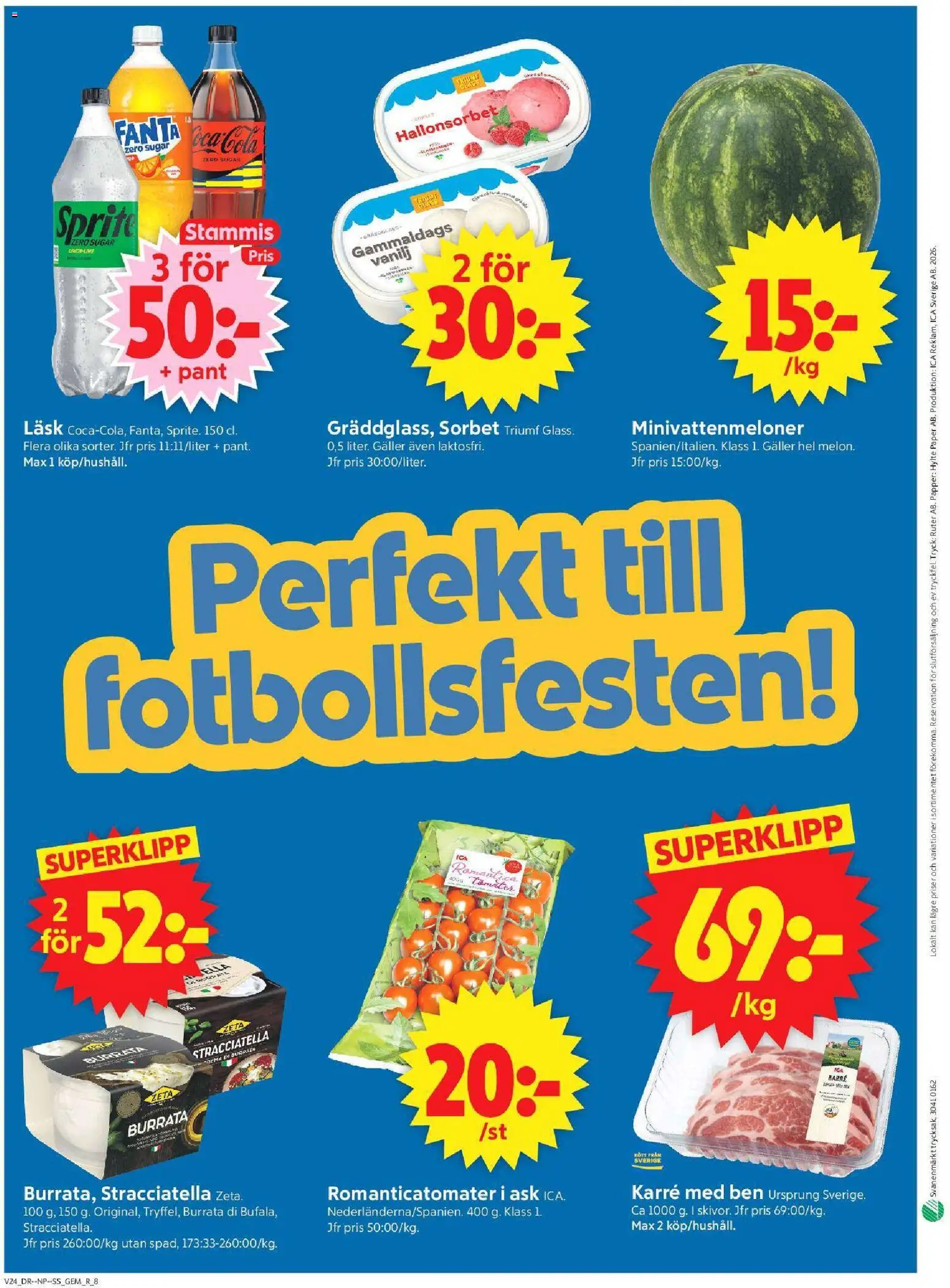 ICA Supermarket reklamblad aktuell från 08.06.2026 | Sida: 10 | Produkter: Burrata, Galler, Fanta, Papper