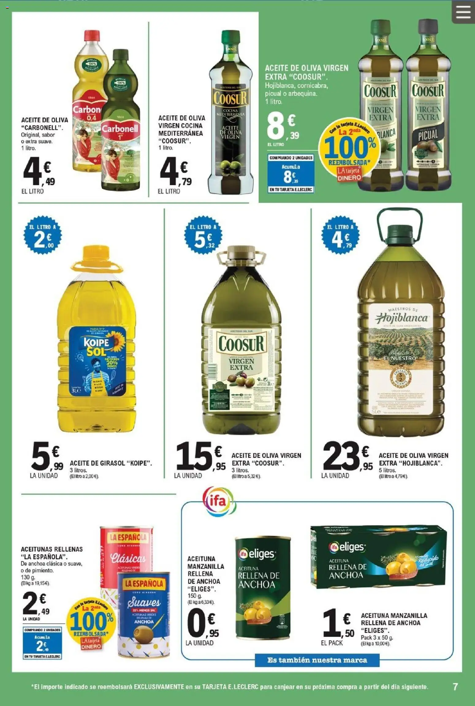 E.Leclerc folleto │ válido desde el 11/03/2026 | Página: 7 | Productos: Aceite, Aceite de oliva, Aceite de girasol, Anchoa