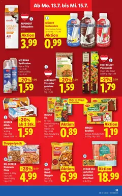 Lidl - Flugblatt ab 09.07.2026 gültig | Seite: 42 | Produkte: Pasta, Kabel, Milch, Pizza