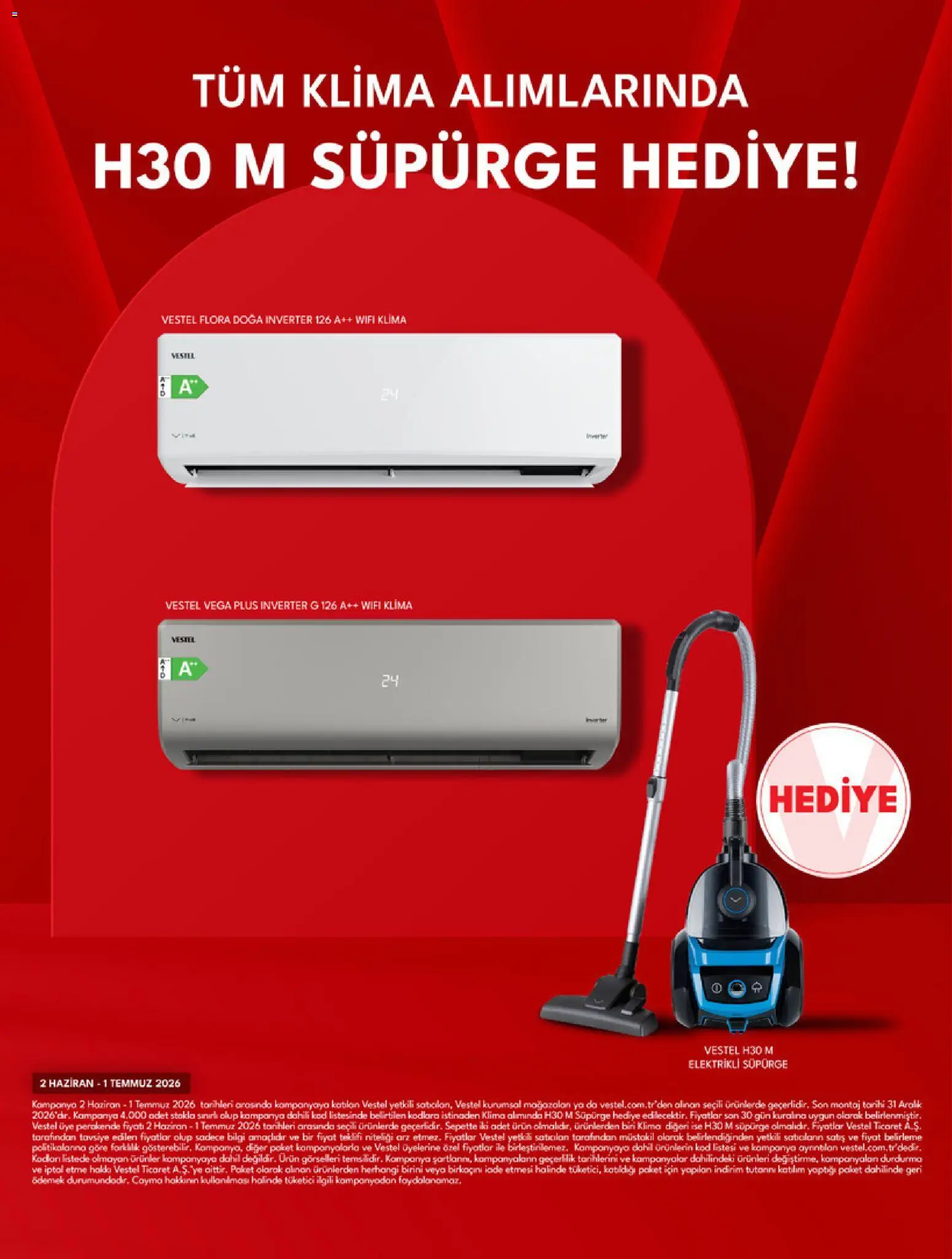 Vestel Katalog - 01.06.2026 tarihinden itibaren geçerlidir | Sayfa: 6 | Ürünler: Klima, Elektrikli süpürge