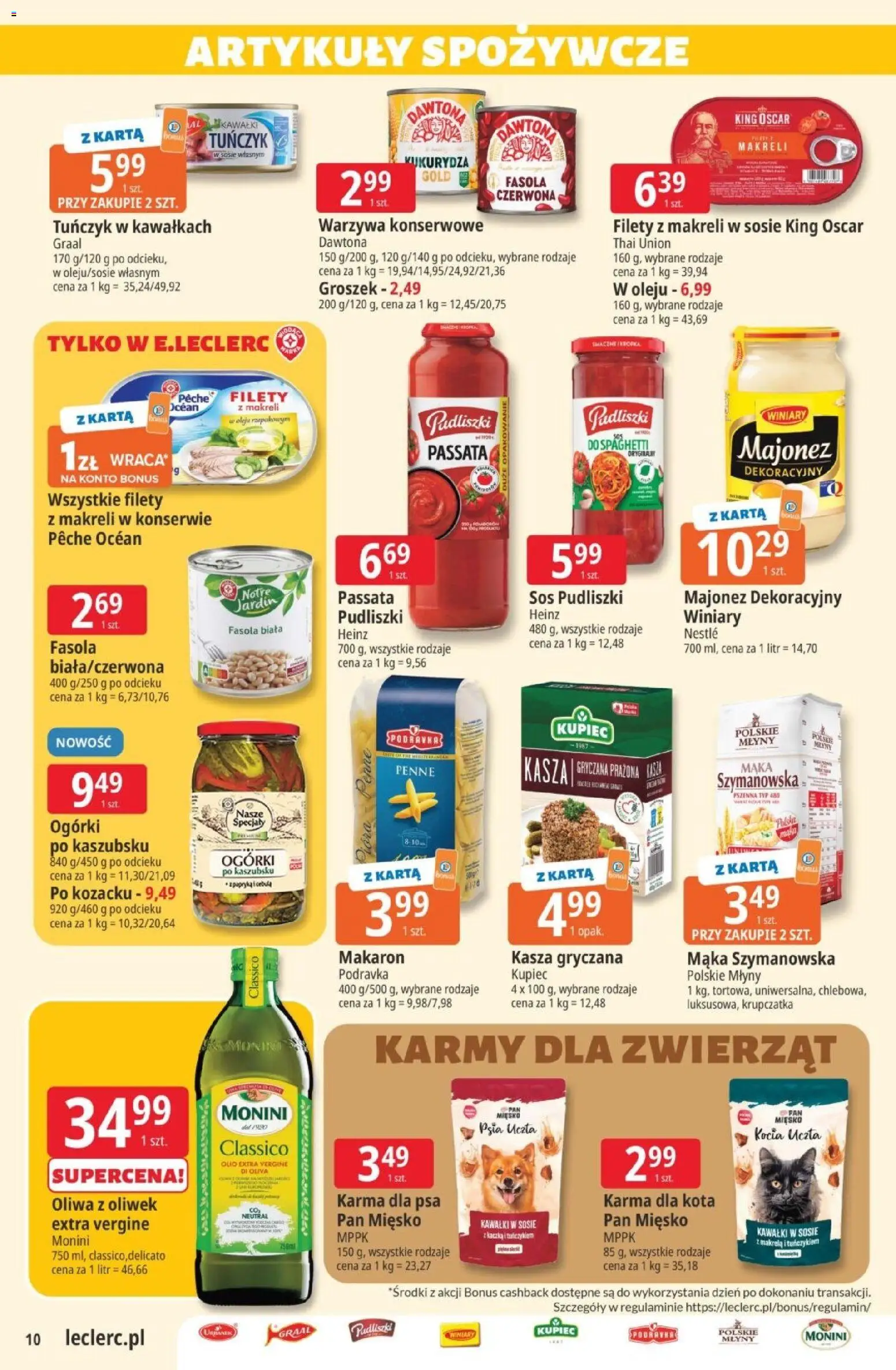 E.Leclerc gazetka od 25.08.2026 | Strona: 10 | Produkty: Kasza, Kasza gryczana, Karma, Mąka