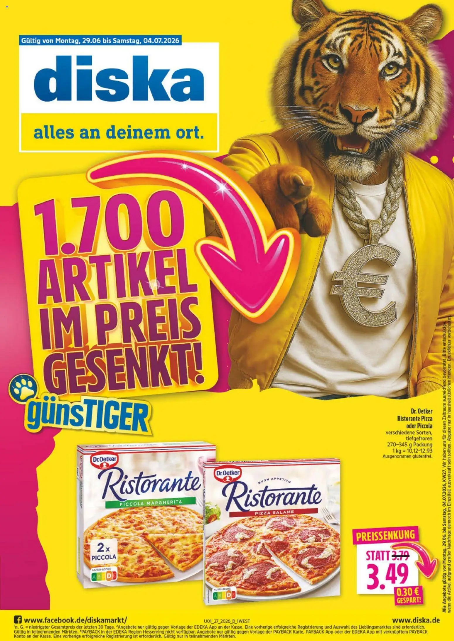 Diska - Diska Angebote Bayern KW27 – gültig ab 29.06.2026 | Seite: 1 | Produkte: Ristorante, Pizza