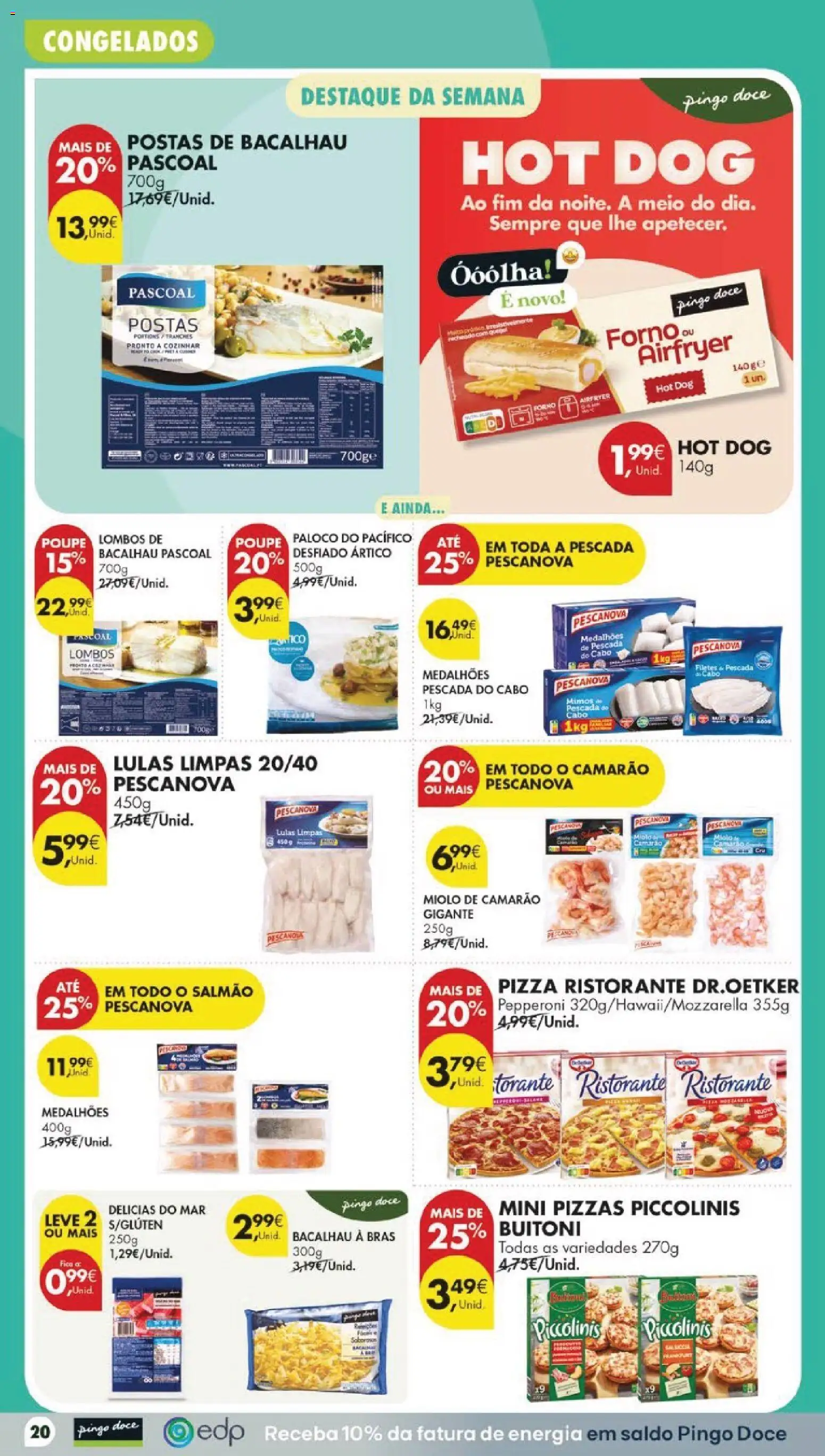 Pingo Doce folheto │ válido de 18/08/2026 | Página: 24 | Produtos: Lulas, Camarão, Salmão, Pizza