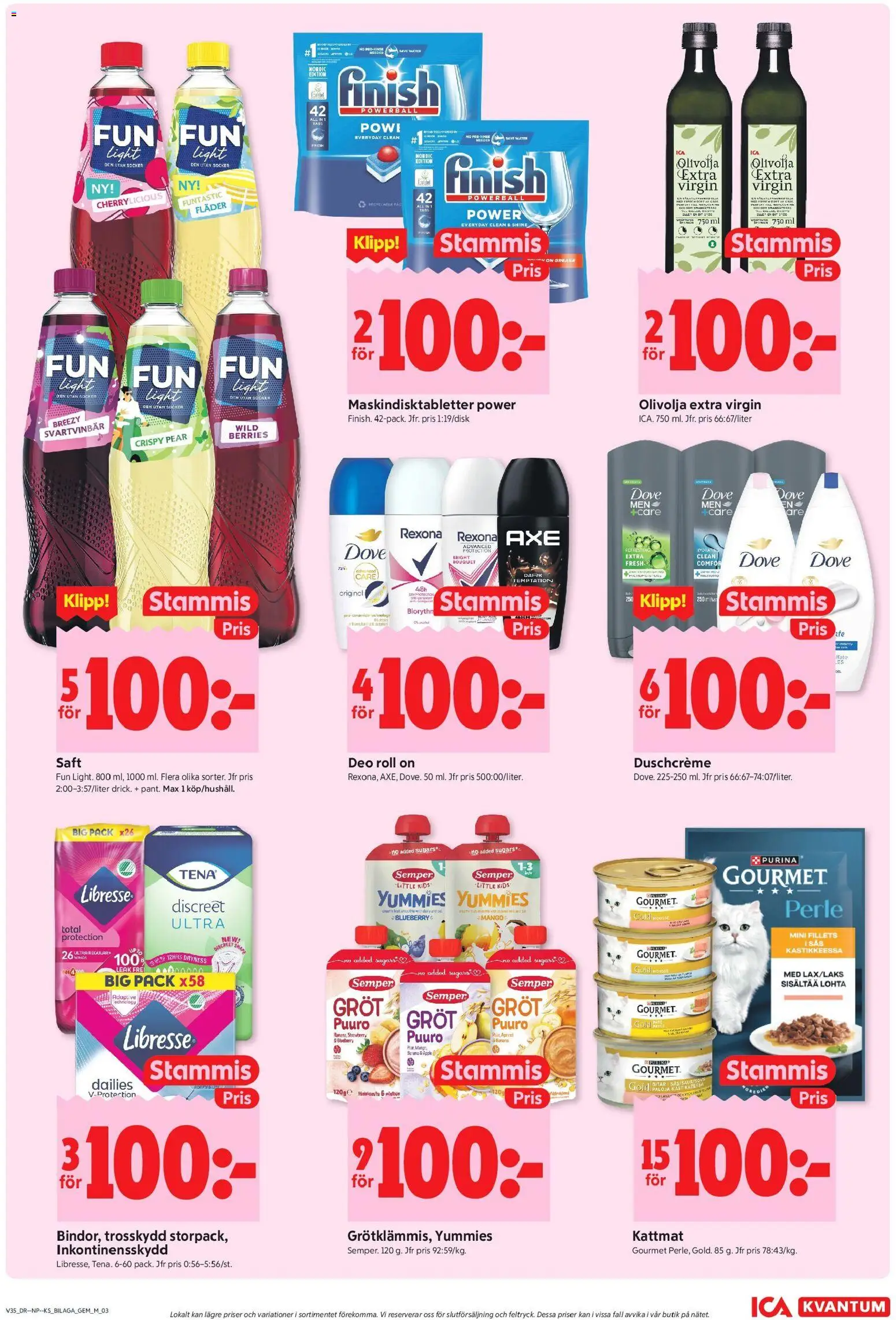 ICA Kvantum reklamblad aktuell från 24/08/2026 | Sida: 13 | Produkter: Gröt, Olivolja, Äpple, Inkontinensskydd