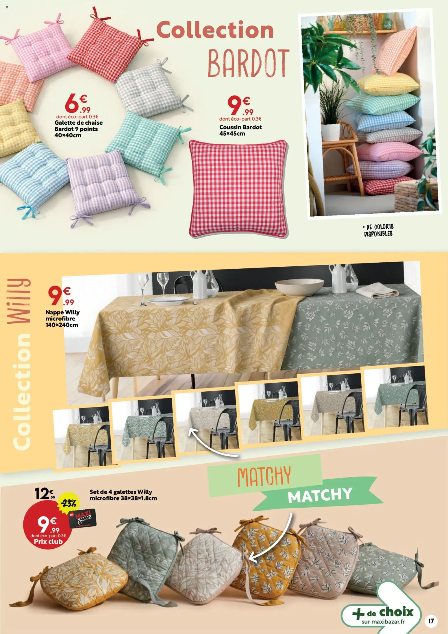 {H1} | Page: 17 | Produits: Chaise, Nappe, Galette de chaise