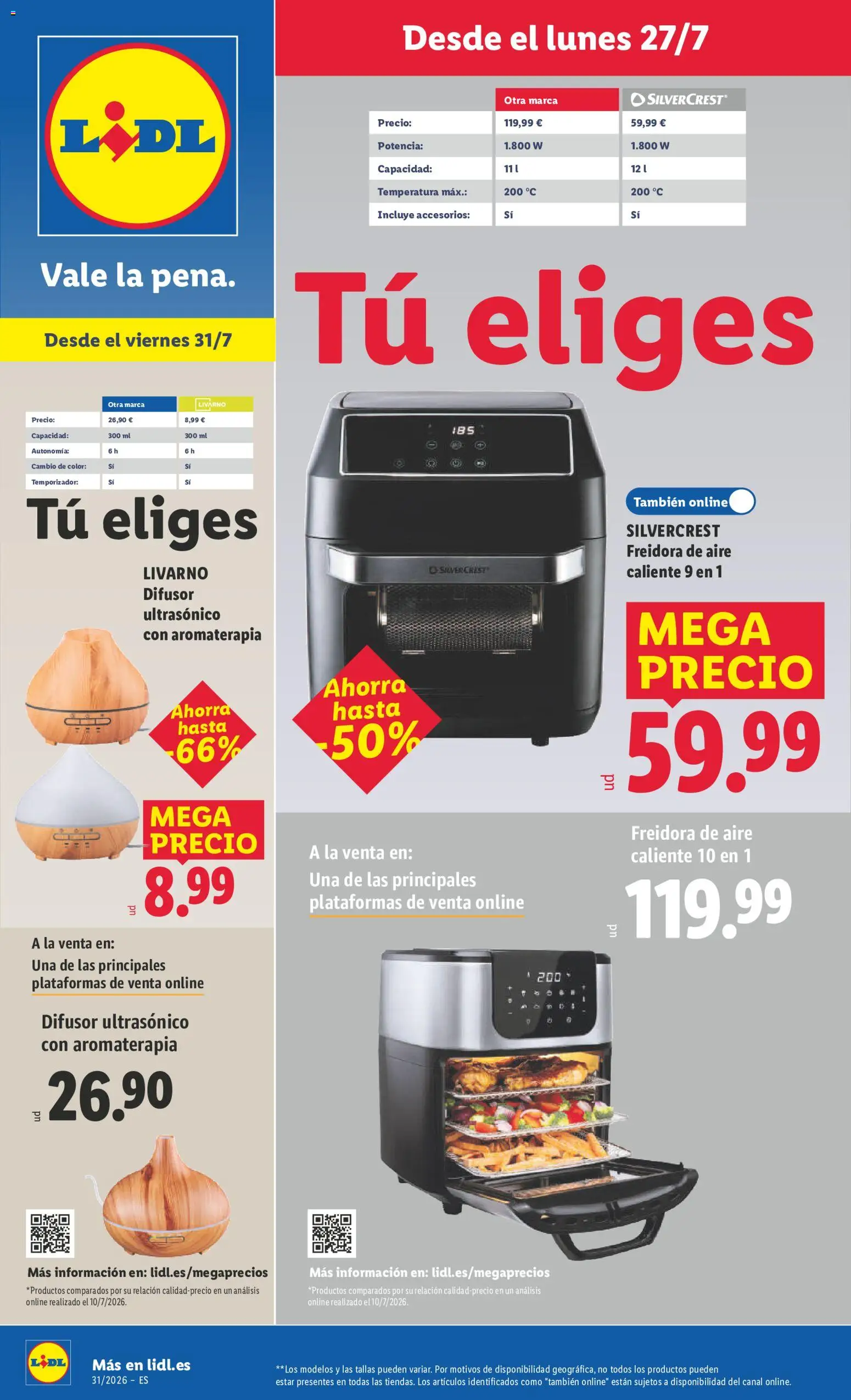 Lidl folleto de bazar │ válido desde el 27/07/2026 | Página: 1 | Productos: Freidora