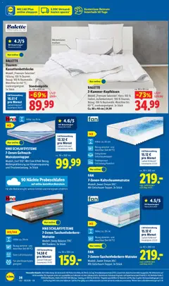 FAN 7-Zonen-Taschenfederkern-Matratze, Modell „Sweet Dream XXL“. Mit Gelschaum-Topper. Je Stück ab 14.09.2026 gültig | Seite: 46 | Produkte: Matratze, Topper, Bad, Telefon