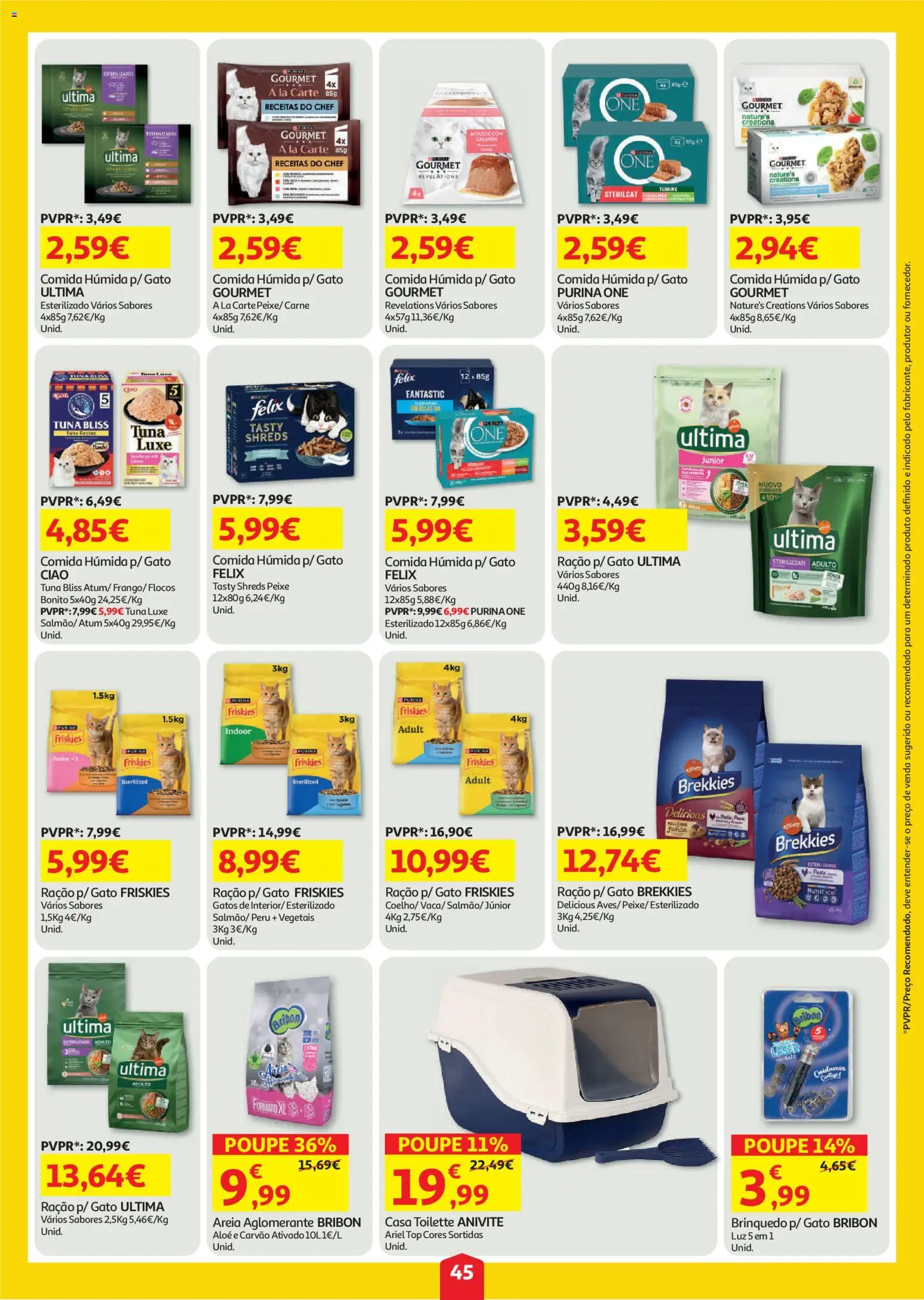 Auchan folheto │ válido de 30/07/2026 | Página: 45 | Produtos: Purina one, Top, Carne, Flocos