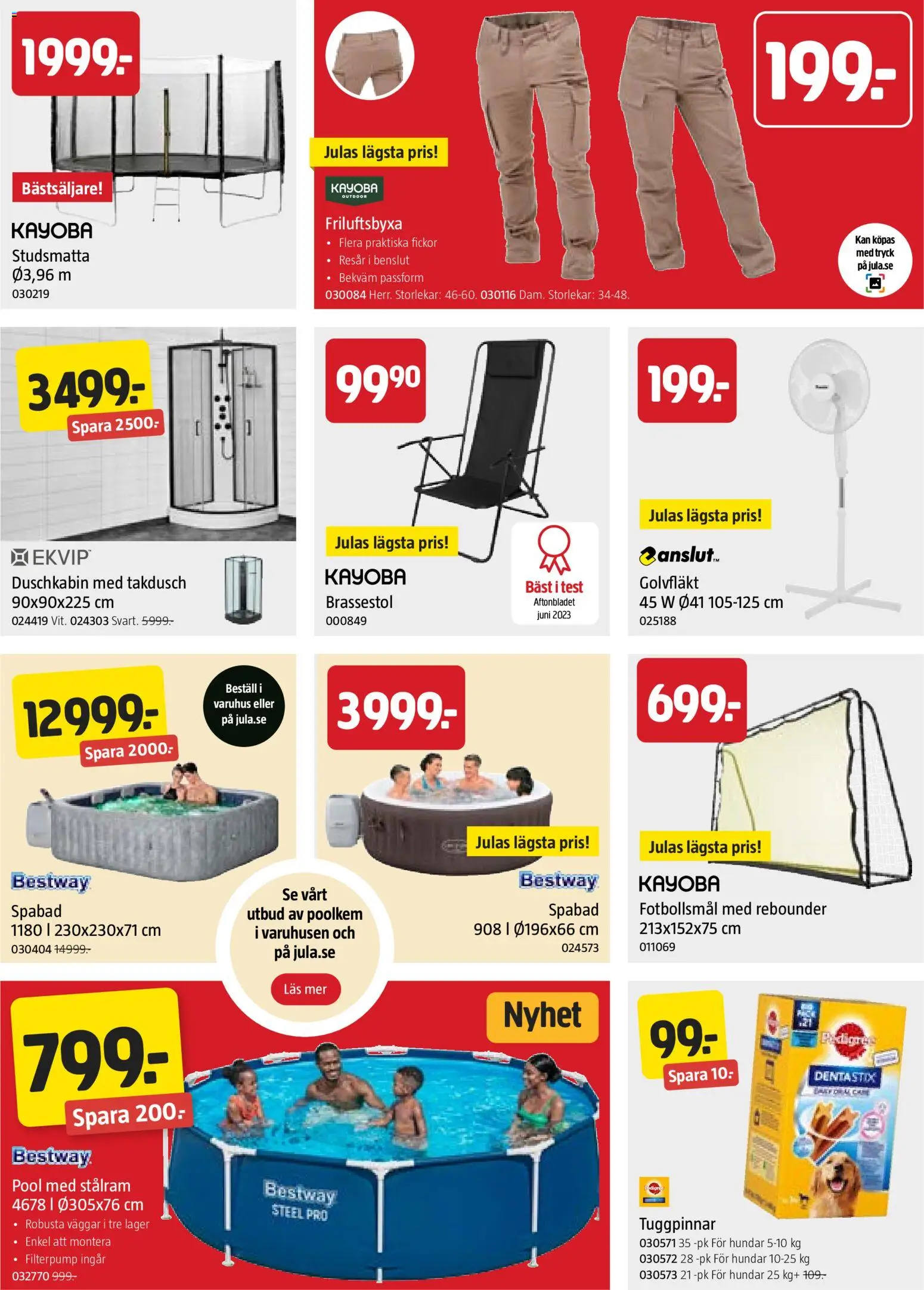 Jula reklamblad aktuell från 11.06.2026 | Sida: 7 | Produkter: Pool, Brassestol, Fotbollsmål, Golvfläkt