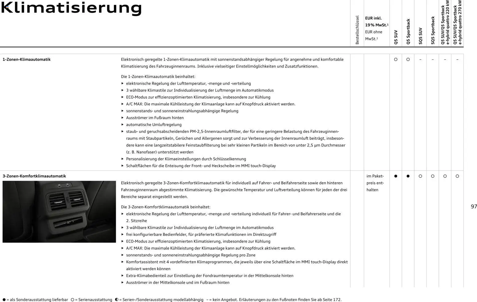 Audi Q5 – gültig ab 01.10.2026 | Seite: 97 | Produkte: Klimaanlage