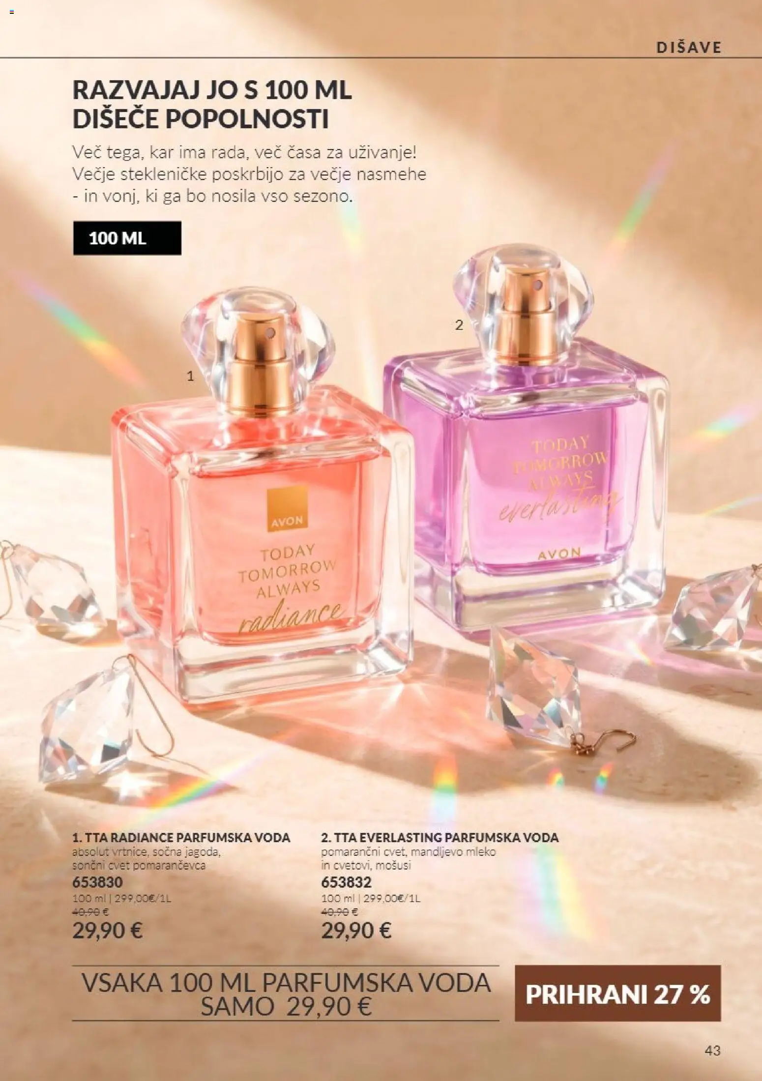Novi Avon katalog ponudbe – veljaven od 01.11.2026 | Stran: 43 | Izdelki: Mleko, Voda, Parfumska voda