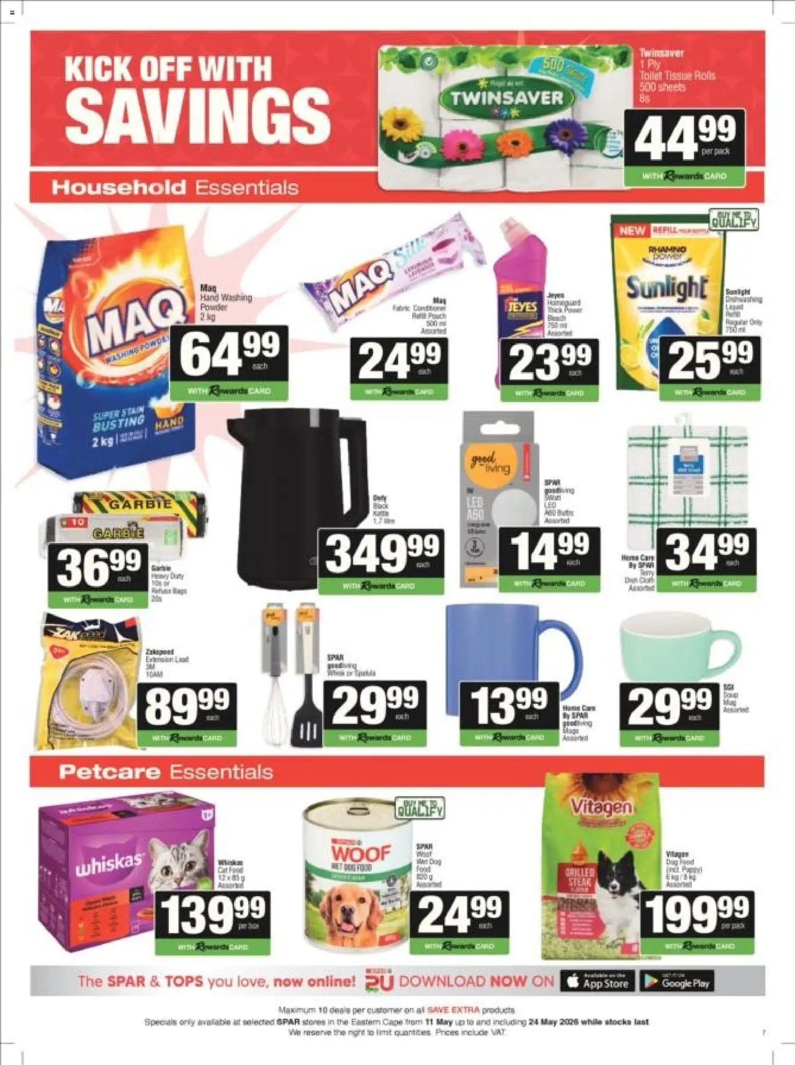 New Spar catalogue – valid from 11.05.2026 | Page: 3 | Products: Toilet, Bleach, Powder, Washing powder