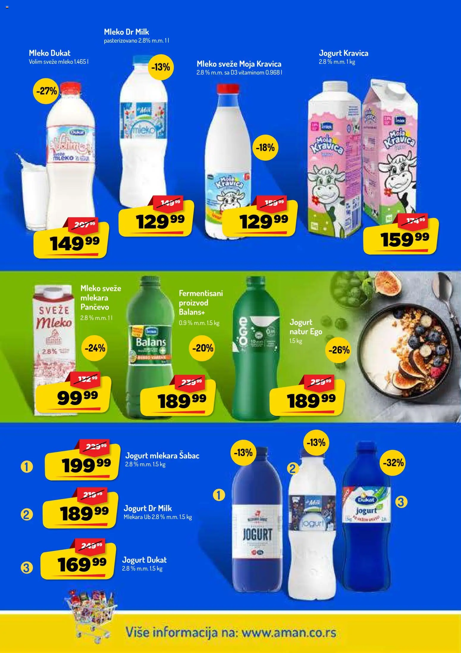 Aman katalog - važi od 17.08.2026 | Strana: 10 | Proizvode: Sveže mleko, Moja kravica, Mleko, Jogurt