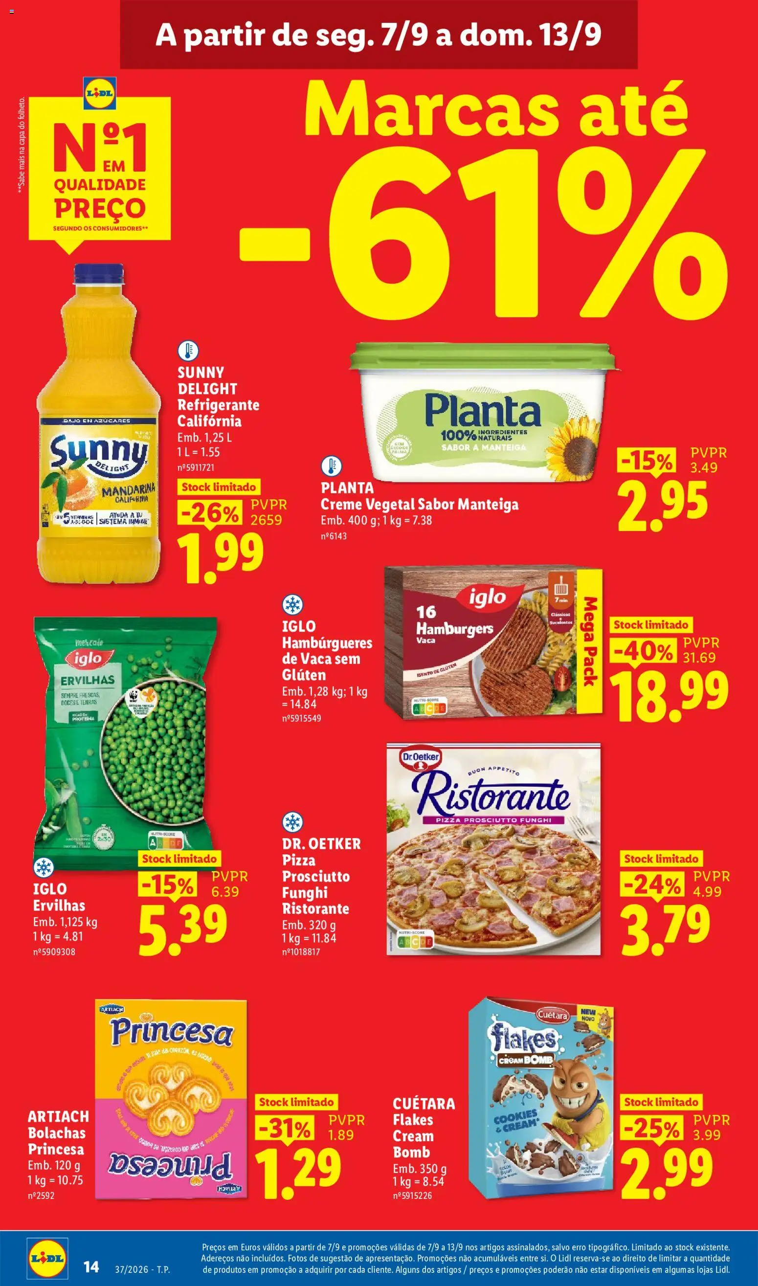 Lidl Promoções Semanais │ válido de 07/09/2026 | Página: 16 | Produtos: Bolachas, Ingredientes, Pizza, Proteina