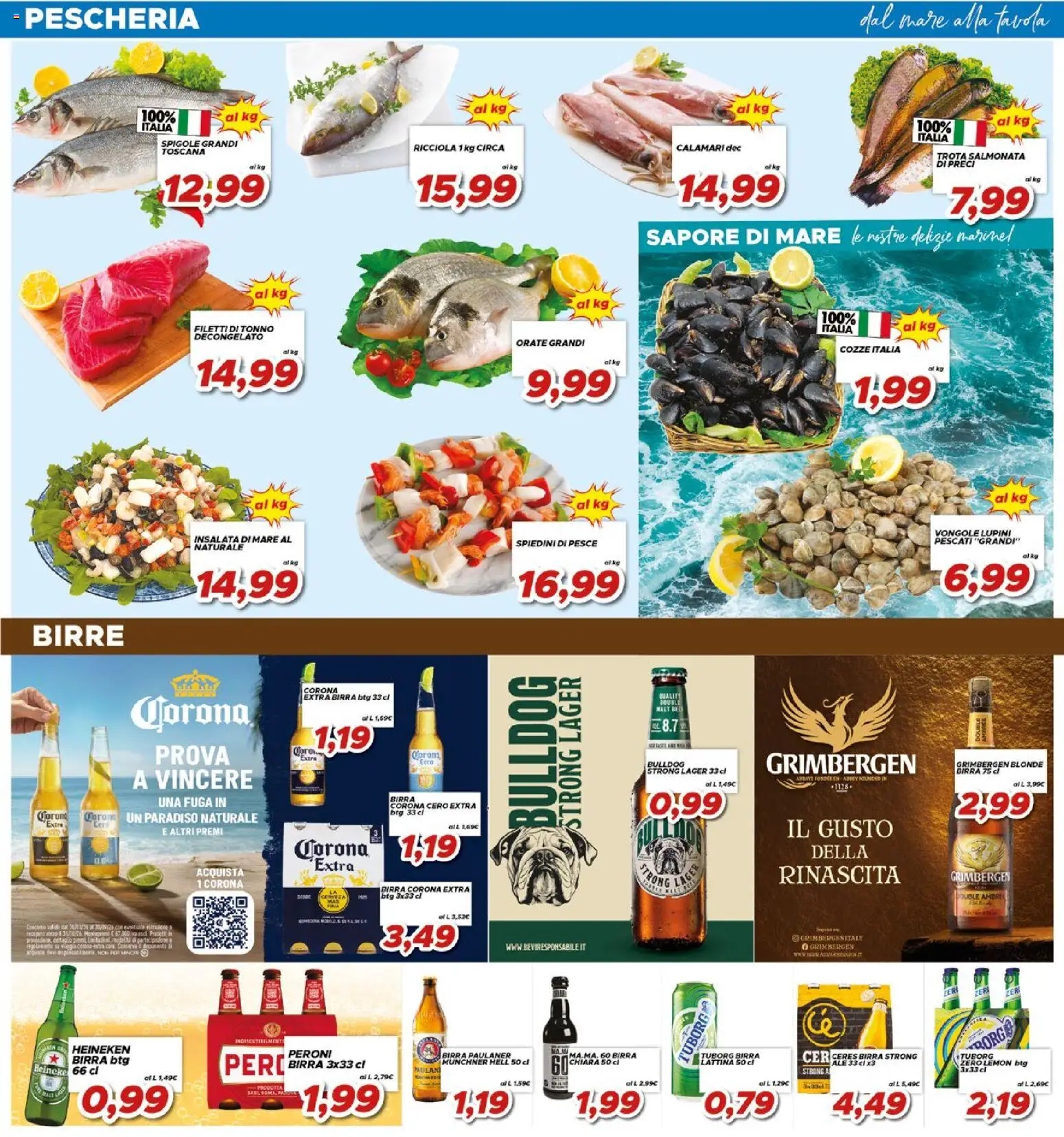 Volantino Ma Supermercati del 12/08/2026 | Pagina: 5 | Prodotti: Birra, Vongole, Corona Extra, Heineken