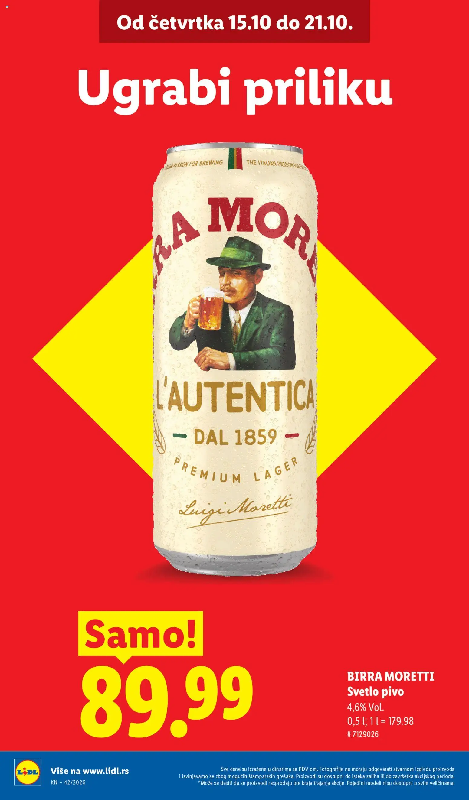 Lidl katalog - važi od 15.10.2026 | Strana: 14 | Proizvode: Birra Moretti, Pivo