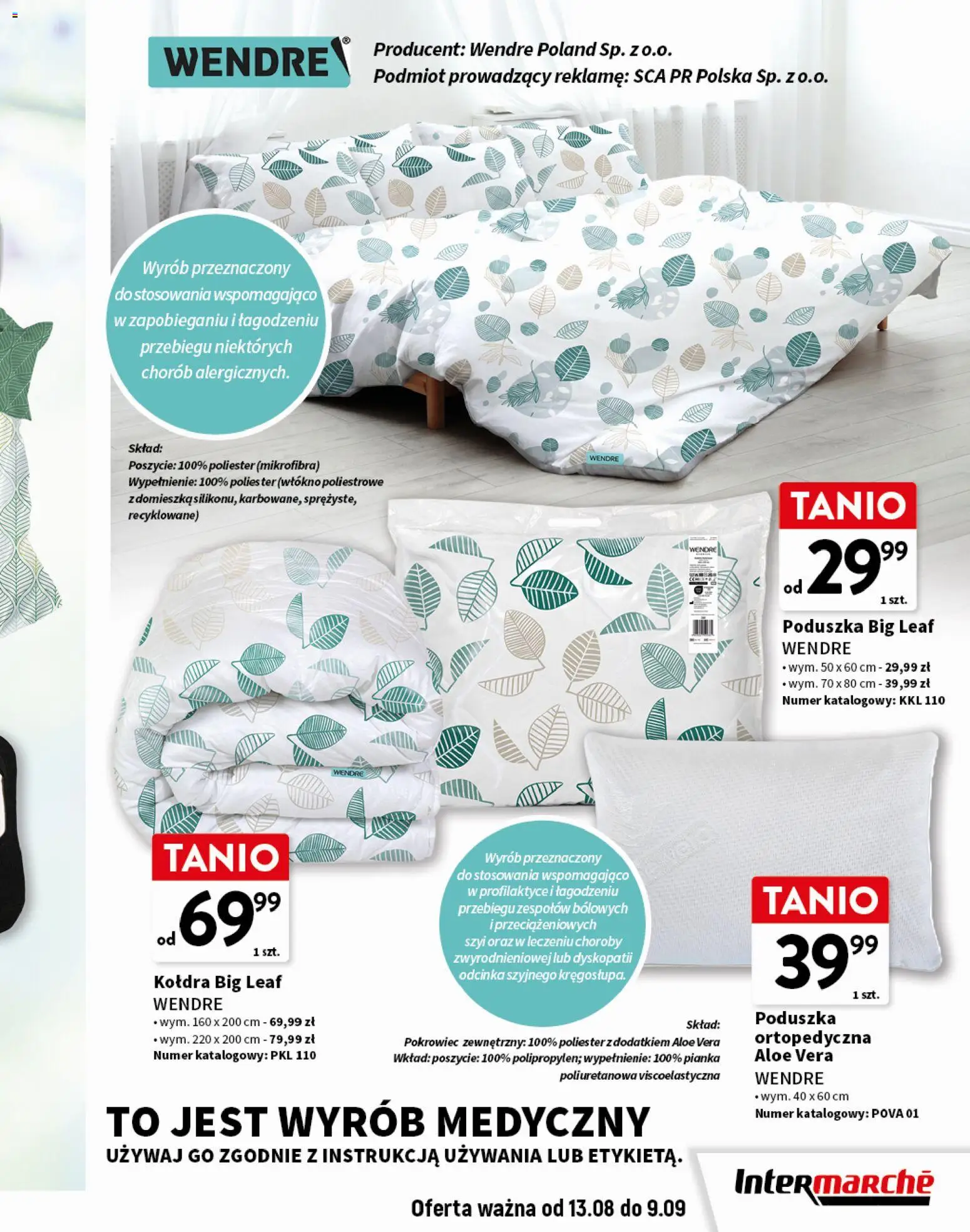 Intermarche gazetka - Gotowi na szkołę od 13.08.2026 | Strona: 13 | Produkty: Poduszka, Kołdra
