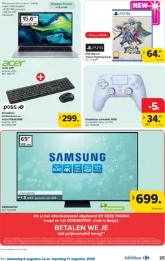 Draadloze controller RGB compatibel met pc en PS5, Draadloze controller RGB compatibel met pc en PS5 - Voorbeeld van een folder van Carrefour, geldig van 05/08/2026 | Pagina: 25 | Producten: Pc, Keyboard, Bluetooth, Muis