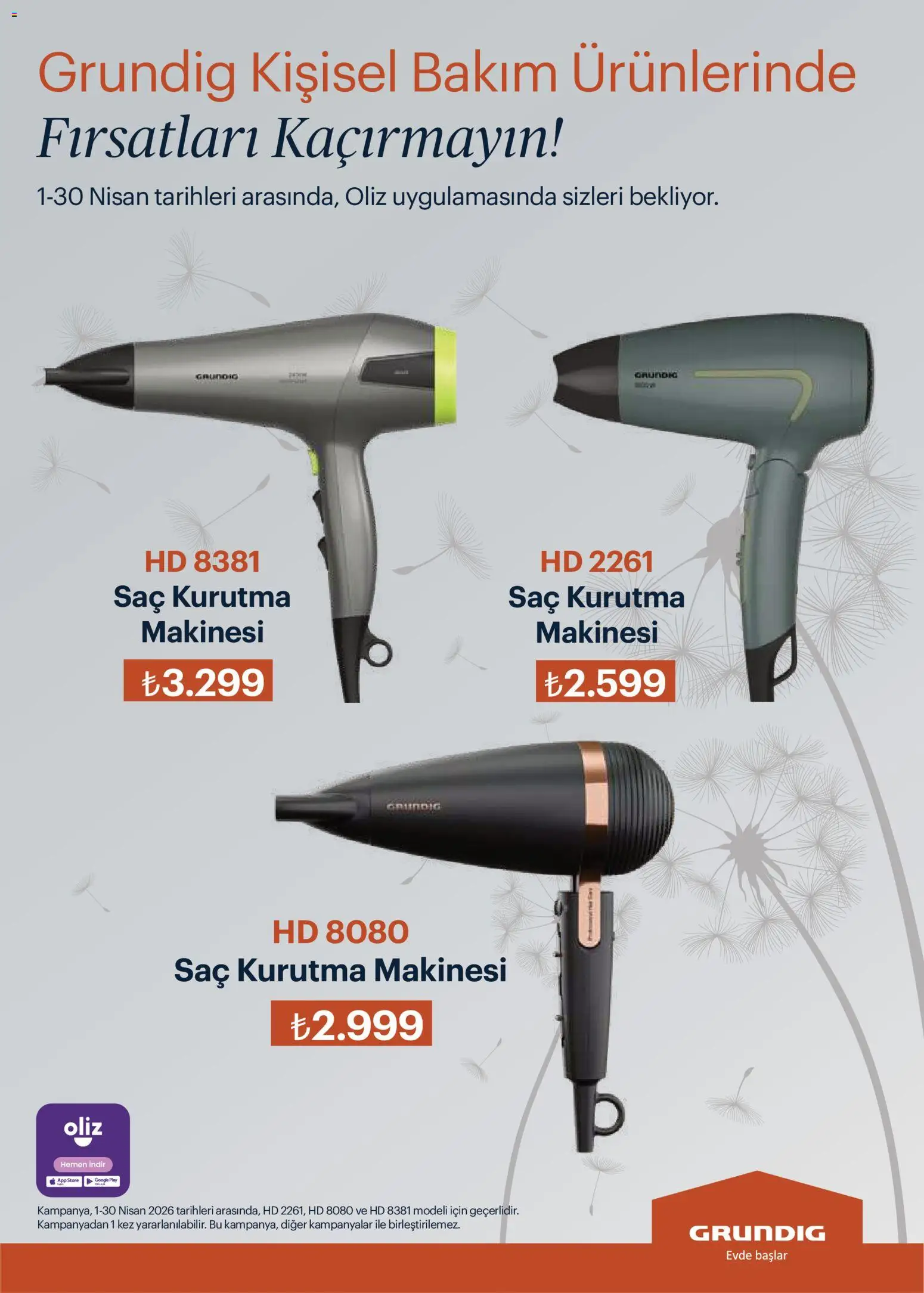 Arçelik Katalog - 01.04.2026 tarihinden itibaren geçerlidir | Sayfa: 100 | Ürünler: Saç kurutma makinesi, Kurutma makinesi