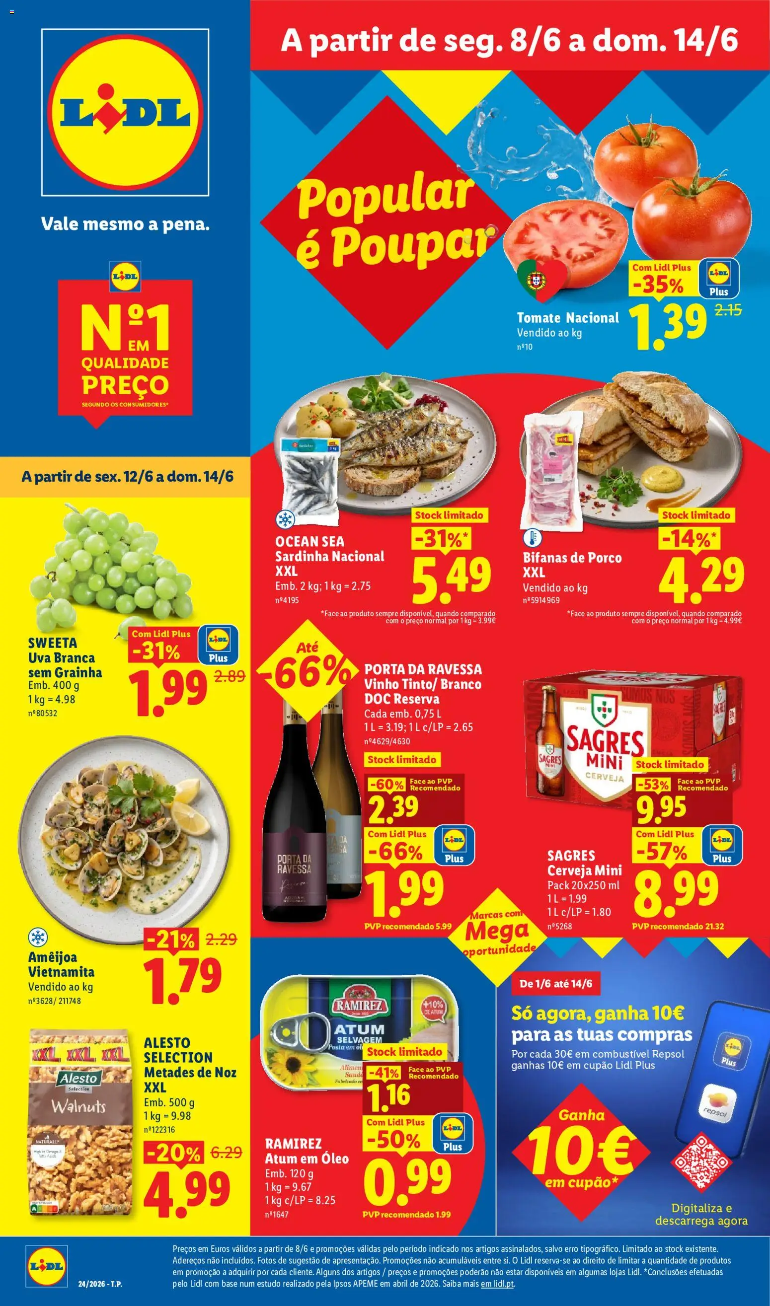 Lidl folheto │ válido de 08.06.2026 | Página: 1 | Produtos: Porta, Base, Óleo, Vinho